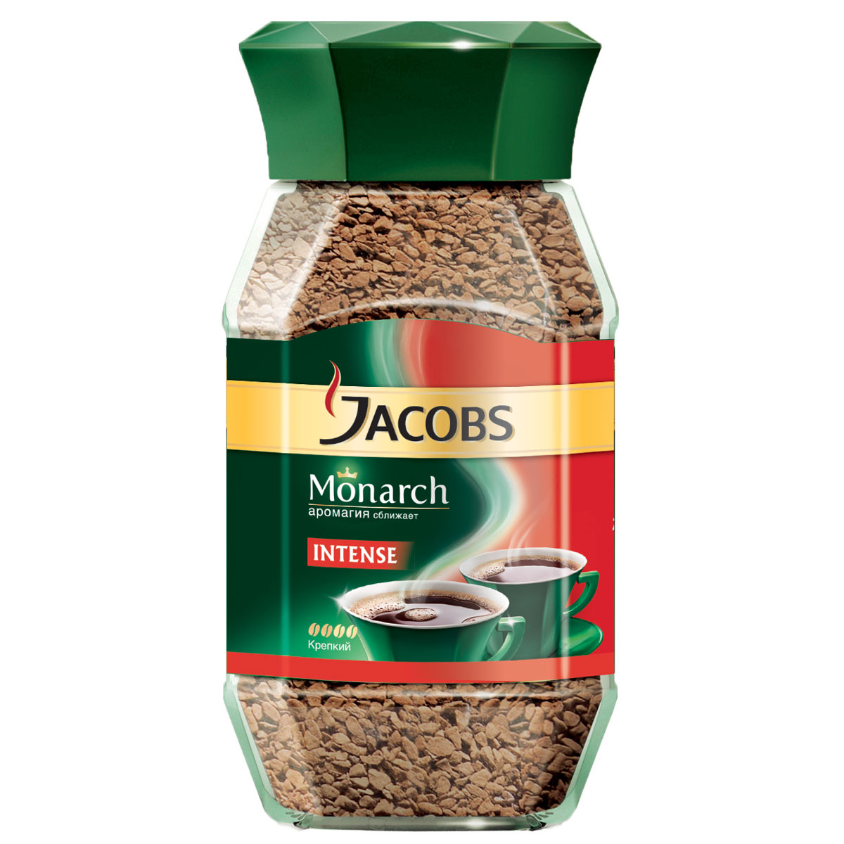 Jacobs Monarch Intense кофе растворимый, 95 г960973 Jacobs Monarch Intense кофе растворимый, 95 г960973Jacobs Monarch Intense обладает наиболее крепким вкусом и притягательным ароматом в линейке Jacobs Monarch благодаря глубокой обжарке тщательно отобранных кофейных зерен. Приготовите кофе Jacobs Monarch Intense для себя и своих близких и почувствуйте, как его Аромагия заполняет все вокруг, создавая особую атмосферу теплоты общения. Jacobs Monarch. Аромагия сближает!