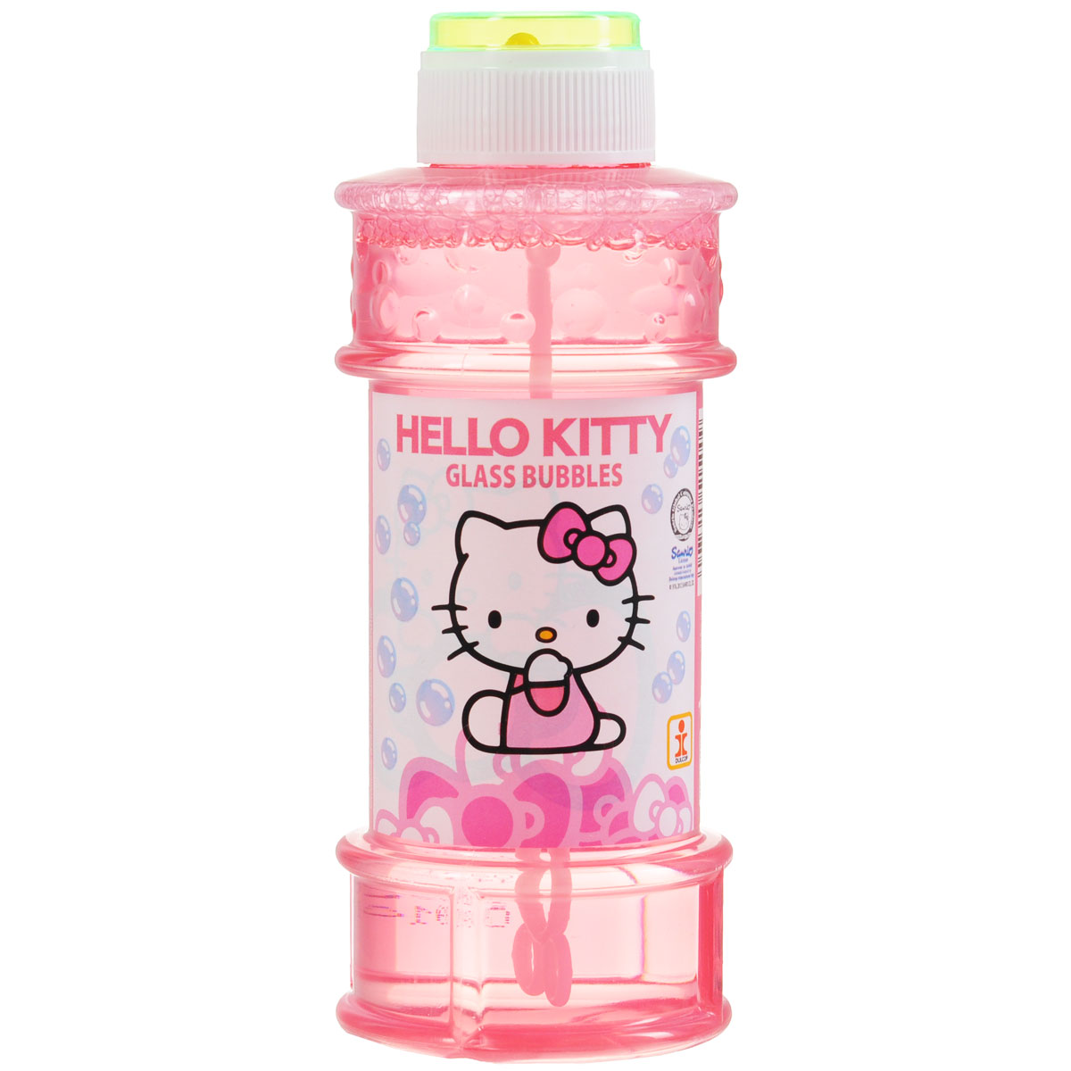 Hello Kitty Мыльные пузыри, 300 мл1504-0330 Hello Kitty Мыльные пузыри, 300 мл1504-0330Мыльные пузыри Hello Kitty станут отличным развлечением на любой праздник! Парящие в воздухе, большие и маленькие, блестящие мыльные пузыри всегда привлекают к себе внимание не только детишек, но и взрослых. Смеющиеся ребята с удовольствием забавляются и поднимают настроение всем окружающим, создавая неповторимую веселую атмосферу солнечного радостного дня. В крышке встроена игрушка-лабиринт с шариком. Порадуйте вашего ребенка таким замечательным подарком!