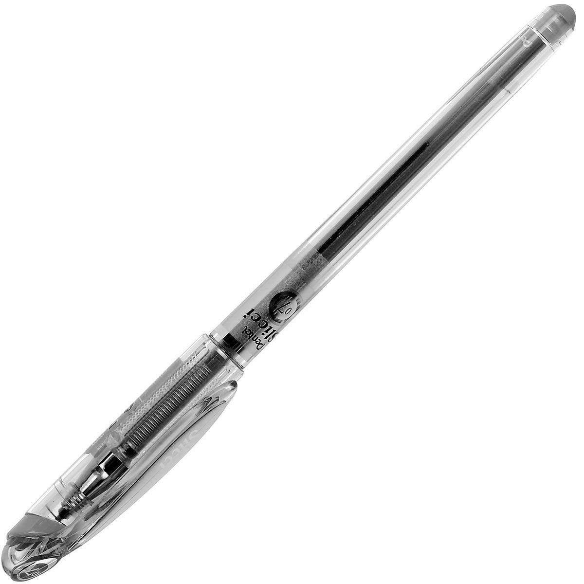 Pentel Гелевая ручка Slicci, цвет: черныйPBG207-A Pentel Гелевая ручка Slicci, цвет: черныйPBG207-AГелевая ручка Pentel Slicci с рифленой зоной захвата в лаконичном прозрачном корпусе. Ручка дополнена удобным колпачком с клипом. Сменный стержень имеет игловидный пишущий узел. Яркие цвета чернил, гладкое скольжение стержня позволяют использовать такую ручку как для письма, так и для рисования.