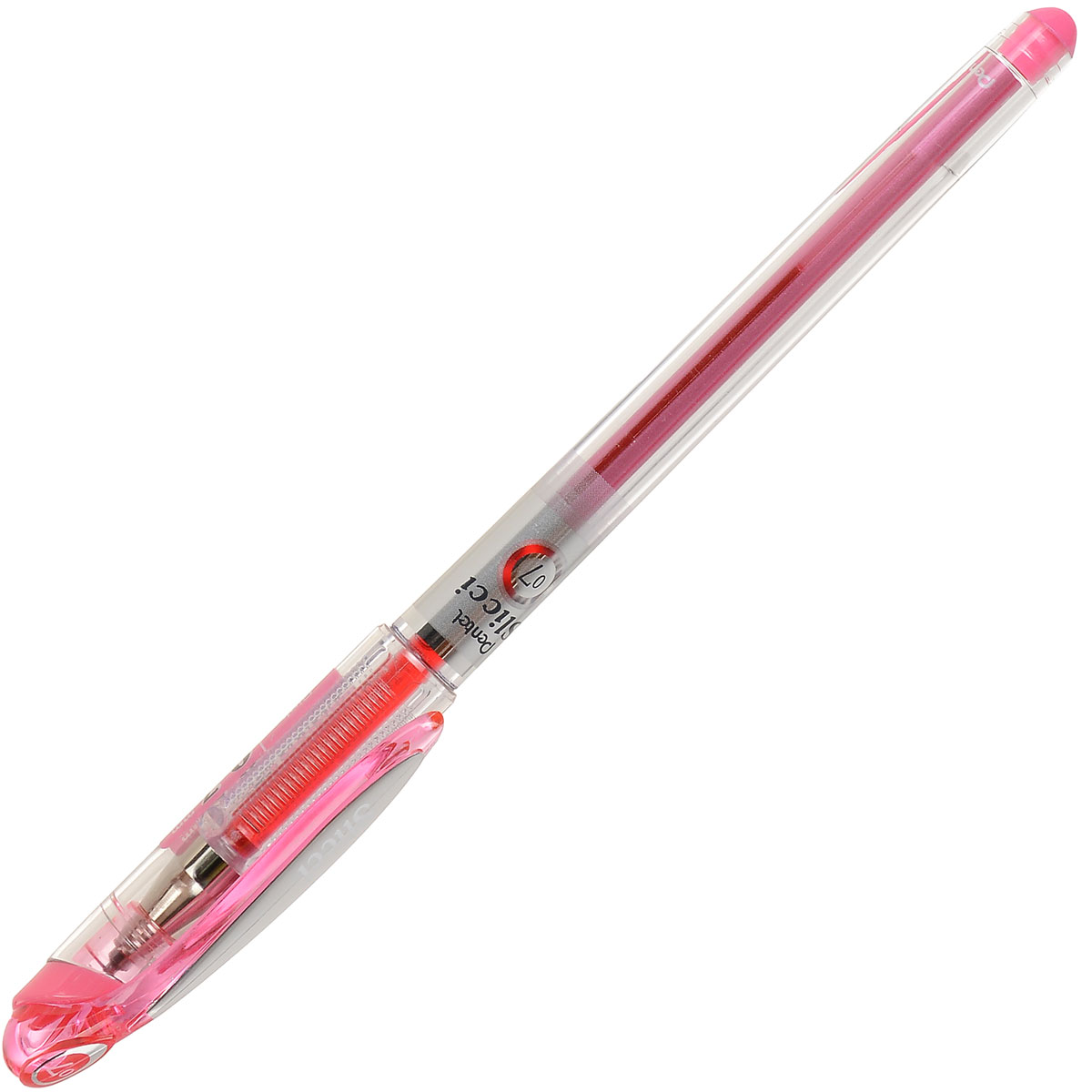 Pentel Гелевая ручка Slicci, цвет: розовыйPBG207-P Pentel Гелевая ручка Slicci, цвет: розовыйPBG207-PГелевая ручка Pentel Slicci с рифленой зоной захвата в лаконичном прозрачном корпусе. Ручка дополнена удобным колпачком с клипом. Сменный стержень имеет игловидный пишущий узел. Яркие цвета чернил, гладкое скольжение стержня позволяют использовать такую ручку как для письма, так и для рисования.
