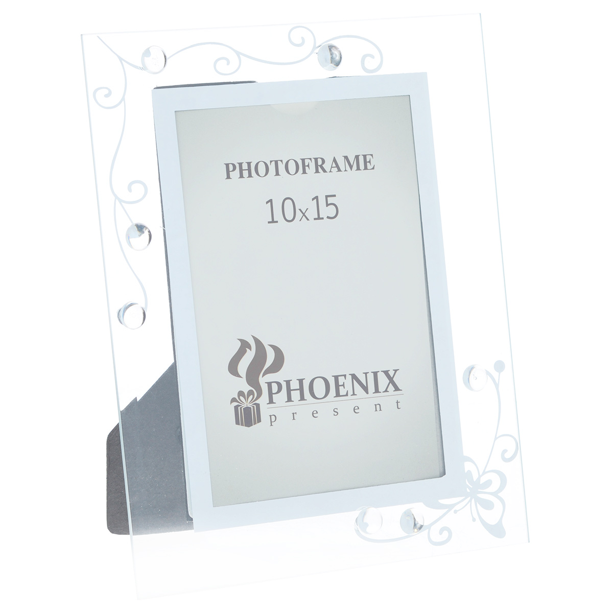 Фоторамка Феникс-презент Бабочка, 10 х 15 см38948 Фоторамка Феникс-презент Бабочка, 10 х 15 см38948Декоративная фоторамка Феникс-презент Бабочка, выполненная из высококачественного стекла, украсит интерьер помещения оригинальным образом, а также позволит сохранить на память изображения дорогих вам людей и интересных событий вашей жизни. У рамки есть ножка для размещения ее на столе. С такой фоторамкой вы сможете не просто внести в интерьер своего дома элемент необычности, но и создать атмосферу загадочности и изысканности.