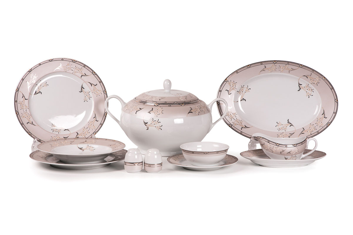 Mimosa 1558 сервиз столовый 25пр, цвет: белый с платиной539826 1558 Mimosa 1558 сервиз столовый 25пр, цвет: белый с платиной539826 1558Супница 3,5 л , глубокая тарелка 22 см 6 штук , тарелка 27см 6 штук , десертная тарелка 21см 6 штук , солонка, перечница, Блюдо овальное 24 см, Блюдо овальное 35 см , салатник 25см, соусник 230мл. Элегантная посуда класса люкс теперь на вашем столе каждый день. Сделанные из высококачественного материала с использованием новейших технологий, предметы сервировки Tunisie Porcelaine невероятно прочны и прекрасно подходят для повседневного использования. Материал: фарфор: цвет: белый с платиной Серия: ISIS