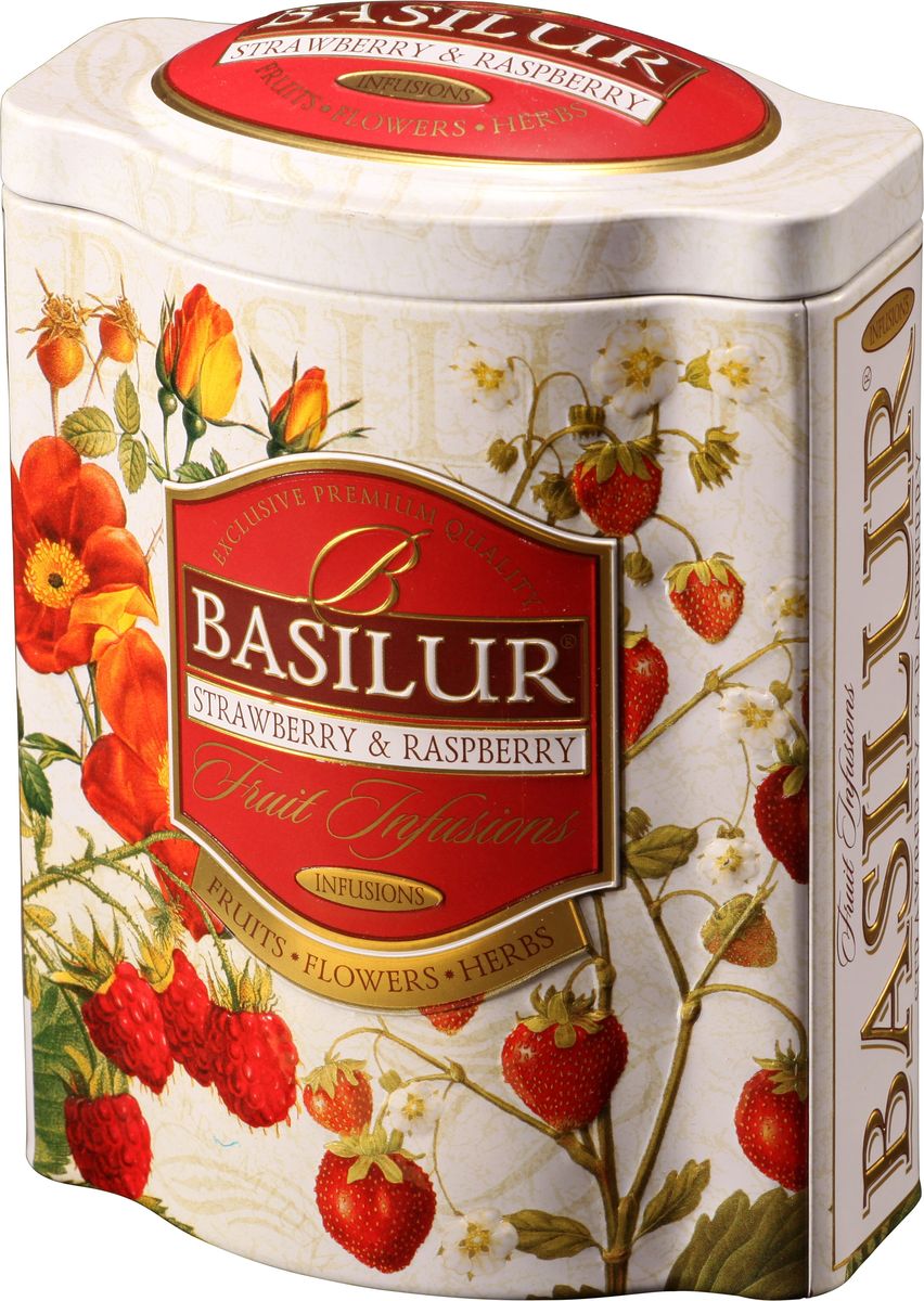 Basilur Strawberry and Raspberry фруктовый листовой чай, 100 г (жестяная банка)70530-00 Basilur Strawberry and Raspberry фруктовый листовой чай, 100 г (жестяная банка)70530-00Фруктовый чай Basilur Strawberry and Raspberry с кусочками папайи, яблока, вишни, клубники и китайской дерезы, гибискусом и ароматом малины. Basilur Strawberry and Raspberry - это взрыв летних ароматов, которые не оставят вас равнодушными. Идеально подходит, как холодный напиток в теплый летний день, так и теплый напиток прохладной ночью. Чай будет приятным напитком в течение всего дня.