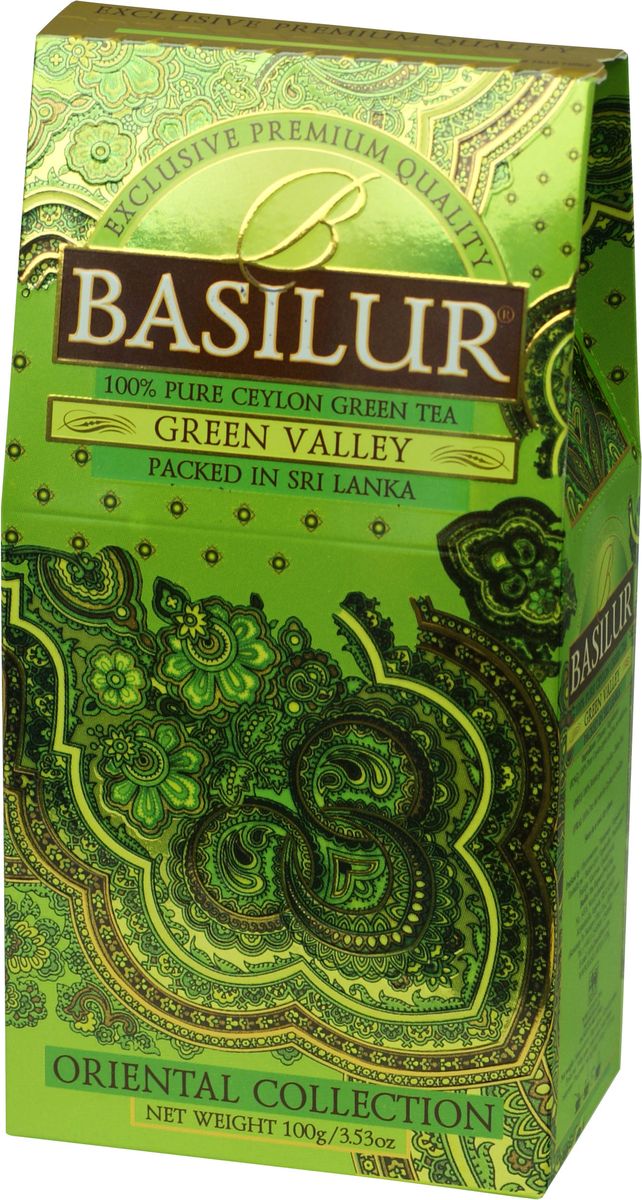 Basilur Green Valley зеленый листовой чай, 100 г70858-00 Basilur Green Valley зеленый листовой чай, 100 г70858-00Basilur Green Valley - зеленый байховый листовой чай. Приятный на вкус и богатый своими отличительными свойствами цейлонский зелёный чай является кульминацией богатой истории выращивания чая на острове Цейлон. Ценные компоненты входящие в его состав, такие как флавоноиды, антиоксиданты и катехины, предотвращают окислительное повреждение в клетках лучше чем витамины С и Е, делая чай отличным помощником в поддержании здорового образа жизни и приятным напитком в течении всего года.