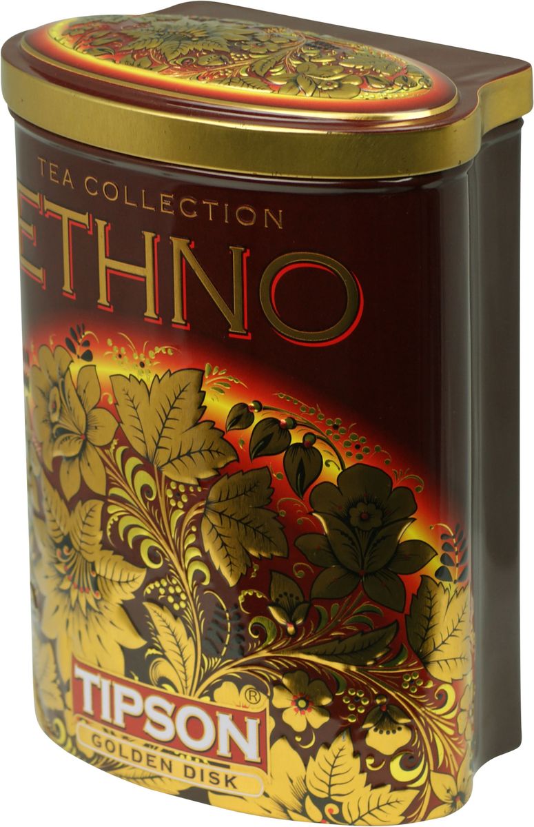 Tipson Golden Disk черный листовой чай, 100 г (жестяная банка)80091-00 Tipson Golden Disk черный листовой чай, 100 г (жестяная банка)80091-00Чай чёрный цейлонский байховый листовой Tipson Golden Disk с ароматами кофе, ванили и сливок.