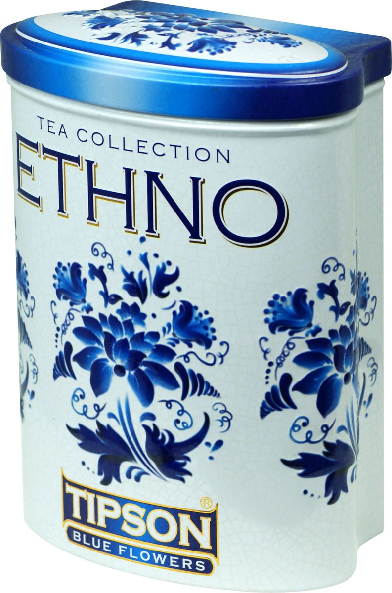 Tipson Blue Flowers черный листовой чай, 100 г (жестяная банка)80090-00 Tipson Blue Flowers черный листовой чай, 100 г (жестяная банка)80090-00Чай чёрный цейлонский байховый листовой Tipson Blue Flowers.