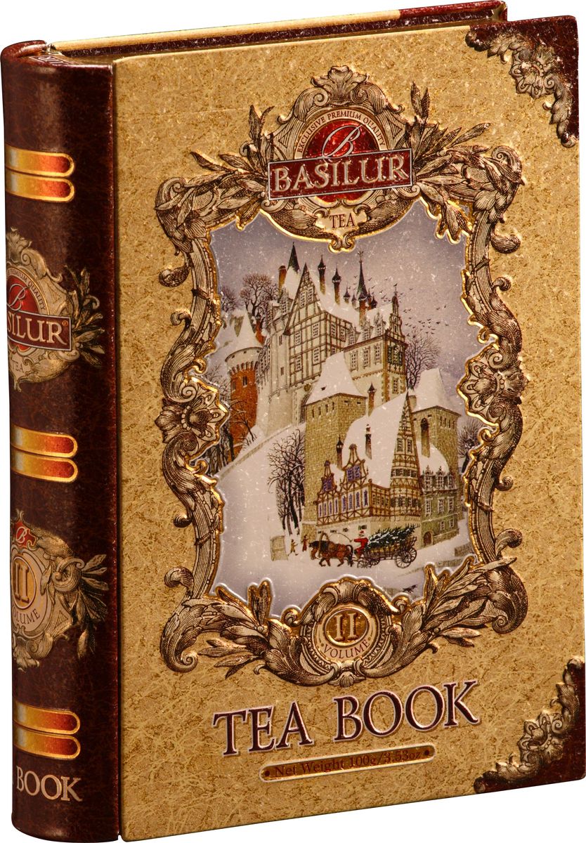 Basilur Tea Book II черный листовой чай, 100 г (жестяная банка)70209-00 Basilur Tea Book II черный листовой чай, 100 г (жестяная банка)70209-00Чай чёрный цейлонский байховый листовой Basilur Tea Book II с кусочками папайи, лепестками календулы, подсолнечника и сафлора и ароматами апельсина, корицы, гвоздики и ванили.