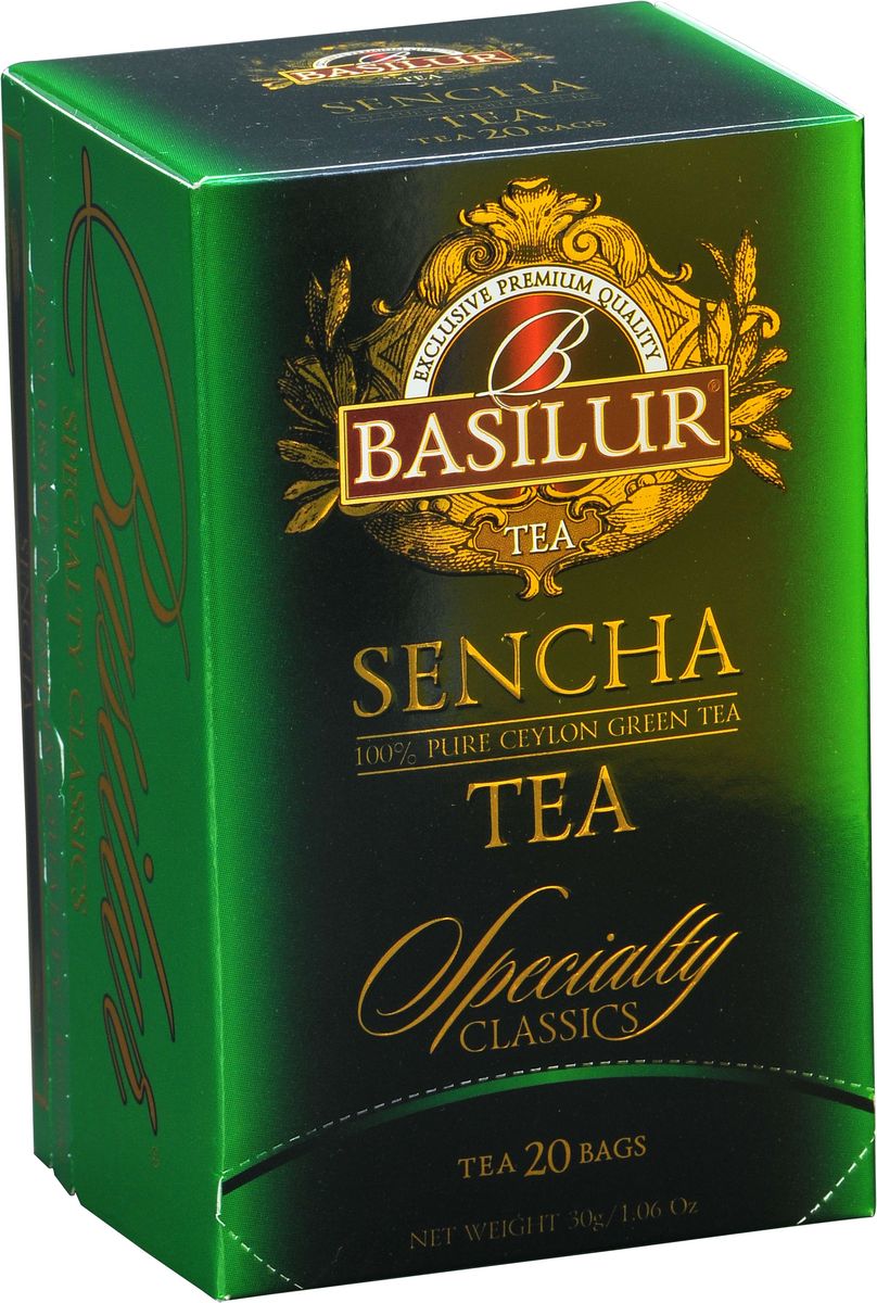 Basilur Sencha зеленый чай в пакетиках, 20 шт70294-00 Basilur Sencha зеленый чай в пакетиках, 20 шт70294-00Чай зелёный цейлонский байховый мелколистовой Basilur Sencha в пакетиках с ярлычками для разовой заварки. Зеленому чаю Сенча присущ мягкий, приятный вкус и насыщенный цвет настоя, который получается благодаря лёгкой обработки паром листьев сразу после сбора. Этот полезный напиток освежит ваше дыхание и придаст ясность мыслям. Идеально подходит для людей ведущих здоровый образ жизни.