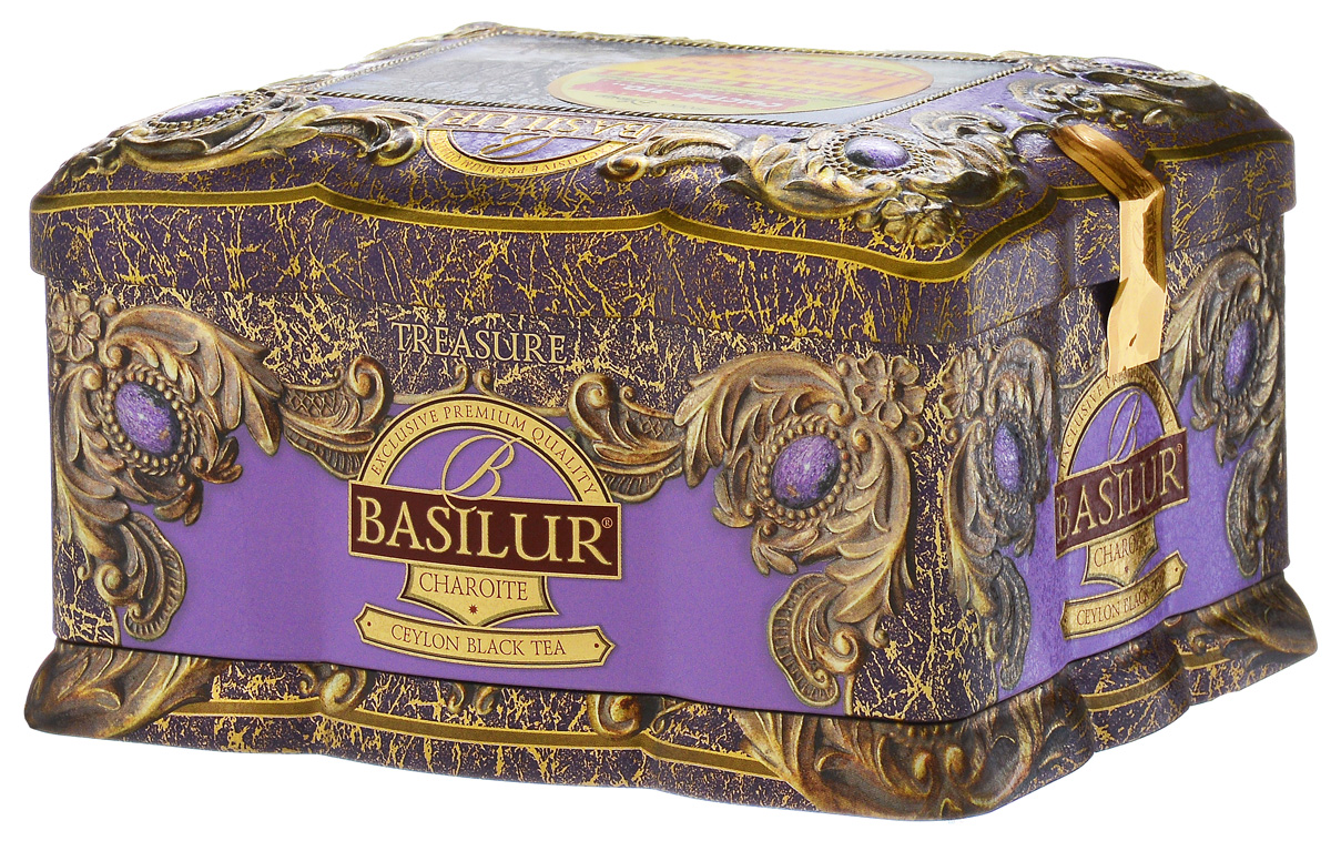 Basilur Charoite черный листовой чай, 100 г (жестяная банка)70521-00 Basilur Charoite черный листовой чай, 100 г (жестяная банка)70521-00Basilur Charoite - черный цейлонский байховый листовой с кусочками киви, лепестками амаранта и ароматами корицы и миндаля. Особый состав и оригинальная металлическая упаковка в виде ларца делает этот напиток идеальным подарком для любителей изысканных сортов чая.