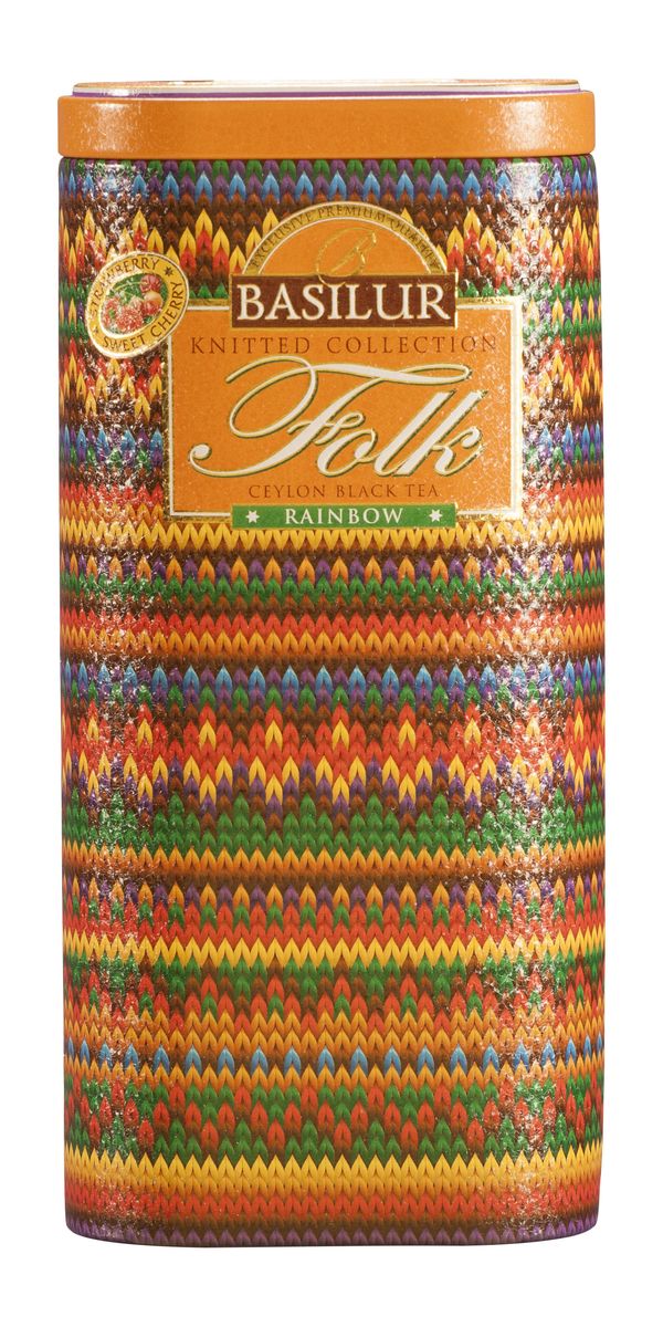 Basilur Folk Rainbow черный листовой чай, 100 г (жестяная банка)70537-00 Basilur Folk Rainbow черный листовой чай, 100 г (жестяная банка)70537-00Basilur Folk Rainbow - черный цейлонский байховый листовой чай с вишней, лепестками сафлора, василька и календулы, а также ароматами клубники и вишни.
