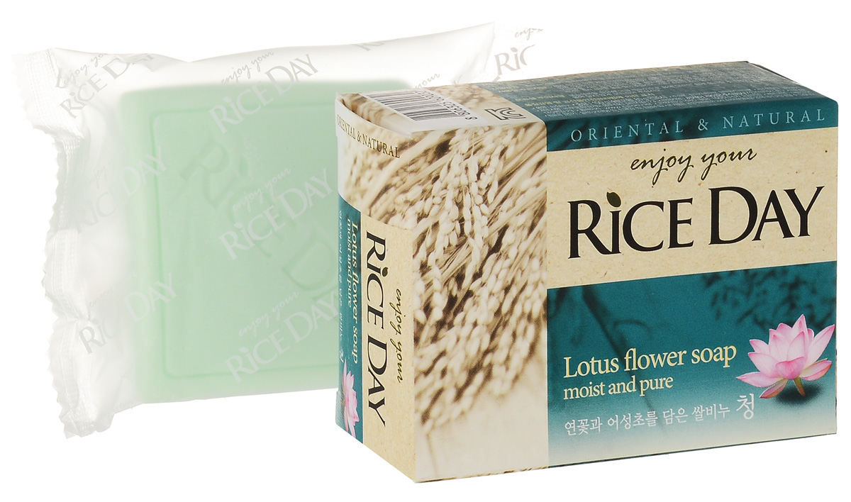 CJ Lion Riceday Мыло туалетное с экстрактом лотоса, 100 г112887 CJ Lion Riceday Мыло туалетное с экстрактом лотоса, 100 г112887В составе присутствует питательное свойство масла рисовых отрубей : благодаря высокому содержанию белков, витаминов Е и А в рисовых отрубях кожа становится увлажнённой и гладкой. Очищающие компоненты на растительной основе не разрушают защитный слой с полезной микрофлорой на коже, удаляя только избыток кожного жира и старые клетки. Экстракт лотоса оказывает успокаивающее действие на кожу, а также делает кожу мягкой и гладкой.