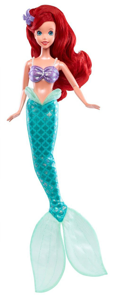 Disney Princess Кукла Принцесса АриельBDJ26(BDJ27/BDJ28/BDJ29) Disney Princess Кукла Принцесса АриельBDJ26(BDJ27/BDJ28/BDJ29)Очаровательная кукла Disney Princess Принцесса Ариель порадует любую девочку и обязательно станет ее любимой игрушкой. Кукла выполнена из прочного пластика. Красавица Ариэль одета в классический наряд из мультфильма Русалочка - фиолетовый купальник, украшенный бусинами и зеленый хвост русалки. Волосы куколки уложены в изящную прическу и украшены заколкой в виду цветка. Голова, ручки и ножки куклы подвижны, а шарниры в локтях и коленях позволяют придать ей практически любую позу. Игры с куклой способствуют эмоциональному развитию ребенка, а также помогают формировать воображение и художественный вкус. Малышка проведет множество счастливых часов, играя с очаровательной принцессой. Великолепное качество исполнения делают эту игрушку чудесным подарком к любому празднику.