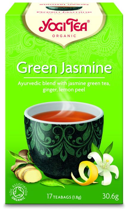 Yogi Tea Green Jasmine зеленый чай в пакетиках, 17 шт485304 Yogi Tea Green Jasmine зеленый чай в пакетиках, 17 шт485304Аюрведическая чайная смесь Yogi Tea Green Jasmine с зелёным чаем, жасмином, имбирём и кожурой лимона. Этот чай пробудит нас. Зелёный чай обостряет наше восприятие. Имбирь пробуждает чувства. Сладкая солодка ласкает нас. Сорго лимонное и перечная мята добавляет свежесть и восхитительную пряность. Жасмин и роза дают последний шанс погрузиться в мечты перед началом нового дня. Девиз этого чая: Сделай паузу перед началом нового дня. Мы, люди, являемся целостными существами - с телом, разумом и душой. Для хорошего самочувствия нам необходимо осознанно относиться к питанию, заниматься физическими упражнениями для поддержки нашего тела, а также заботиться о духовном наполнении нашего разума и души. Yogi Tea дарит вдохновение с каждой чашкой чая. С помощью мудрых афоризмов на каждом чайном ярлычке и вдохновляющих йога упражнений на каждой упаковке, мы приглашаем вас обрести баланс вашего тела, души и духа, в то время как вы наслаждаетесь чашкой...