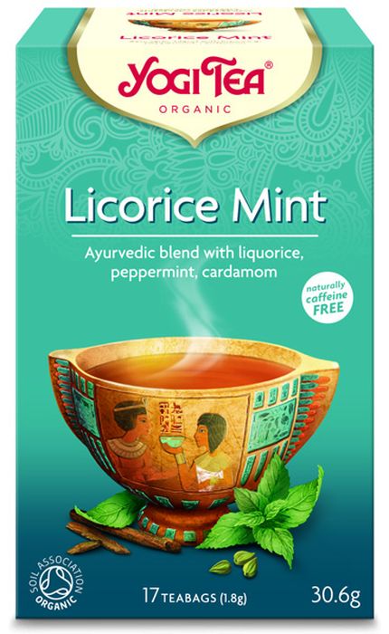 Yogi Tea Licorice Mint травяной чай в пакетиках, 17 шт410704 Yogi Tea Licorice Mint травяной чай в пакетиках, 17 шт410704Аюрведическая чайная смесь Yogi Tea Licorice Mint с солодкой, мятой и кардамоном. Освежающая прохладная мята, согревающий имбирь, гвоздика и сладкий вкус лакрицы – противоположности притягиваются. Уникальная комбинация вкусов делает этот чай необычайно вкусным. Сладкая сенсация. Девиз этого чая: Найди баланс в себе, Благодарность – путь к богатству. Мы, люди, являемся целостными существами - с телом, разумом и душой. Для хорошего самочувствия нам необходимо осознанно относиться к питанию, заниматься физическими упражнениями для поддержки нашего тела, а также заботиться о духовном наполнении нашего разума и души. Yogi Tea дарит вдохновение с каждой чашкой чая. С помощью мудрых афоризмов на каждом чайном ярлычке и вдохновляющих йога упражнений на каждой упаковке, мы приглашаем вас обрести баланс вашего тела, души и духа, в то время как вы наслаждаетесь чашкой изысканного чая Yogi. Аюрведа - древнейшая система осознанного и здорового...