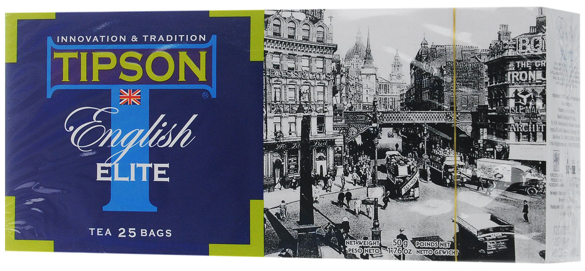 Tipson English Elite черный чай в пакетиках, 25 шт80011-00 Tipson English Elite черный чай в пакетиках, 25 шт80011-00Чай чёрный цейлонский байховый мелколистовой Tipson English Elite с ароматом бергамота в пакетиках с ярлычками для разовой заварки. Этот элитный чай с лёгким оттенком бергамота создан в лучших английских традициях. Он способствует отдыху, пробуждает вдохновение и дарит моменты наслаждения.