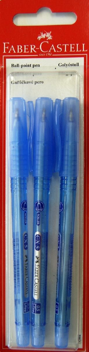 Faber-Castell Ручка шариковая CX5 цвет синий 3 шт