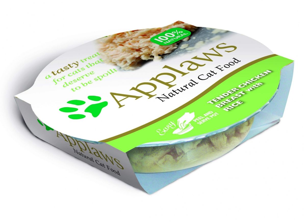 Консервы для Кошек Нежнейшая Куриная грудка с Рисом (Cat Tender Chicken Breast with Rice), 60 г24385 Консервы для Кошек Нежнейшая Куриная грудка с Рисом (Cat Tender Chicken Breast with Rice), 60 г24385Каждая баночка содержит порцию свежего мяса/рыбы(60%), приготовленных в собственном бульоне (35%). Для приготовления любого “блюда” Appalws использует мясо животных свободного выгула, выращенных на фермах Англии. Уникальный дизайн упаковки прекрасно заменяет миску для вашего любимца. Вся линейка консервов приготовлена только из свежих и качественные ингредиентов. Консервы НЕ содержат красителей, усилителей вкуса и запаха, продуктов ГМО. Состав: Филе куриной грудки 60%, куриный бульон 35%, рис 5%. Гарантированный анализ: Белки 11%, Клетчатка 0,5%, Жиры 0,5%, Зола 0,5%, Влага 85%. Условия хранения: в прохладном темном месте