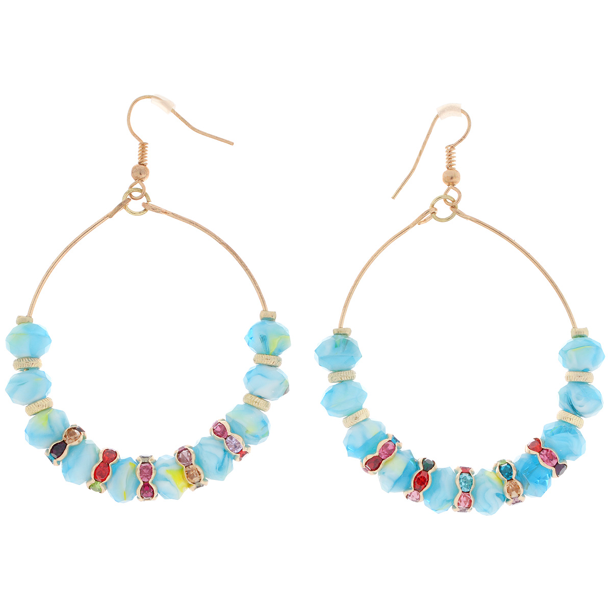 Серьги Avgad, цвет: золотистый, голубой. EA178JW150EA178JW1 Серьги Avgad, цвет: золотистый, голубой. EA178JW150EA178JW1Стильные серьги Avgad выполнены в виде классических серег-колец из ювелирного сплава и оформлены гранеными бусинами из ювелирного хрусталя и сплава, которые дополнены стразами. Серьги застегиваются на замок-петлю. Оригинальные серьги позволят вам дополнить образ и выглядеть неотразимо.