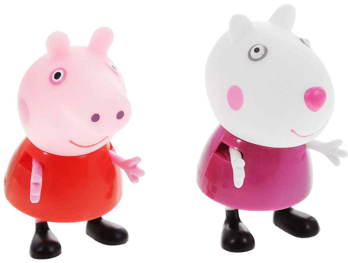Peppa Pig Игровой набор Пеппа и Сьюзи28816 Peppa Pig Игровой набор Пеппа и Сьюзи28816Игровой набор Peppa Pig Пеппа и Сьюзи непременно понравится вашему ребенку и займет его внимание надолго. Набор включает две фигурки: Пеппы и Сьюзи. Ручки и ножки фигурок двигаются. Ваш ребенок будет с удовольствием играть с этим набором, придумывая различные истории и составляя собственные сюжеты. Пеппа - симпатичная маленькая свинка, которая живет вместе со своими Мамой Свинкой, Папой Свином и маленьким братиком Джорджем. Пеппа обожает играть, наряжаться, бывать в новых местах и заводить новые знакомства, но самое любимое занятие Пеппы - прыгать в грязных лужах. Герои мультфильма наделены частично качествами людей, частично качествами животных. Они ходят в одежде, живут в домах, ездят на машинах, ходят на работу и в театр. Дети отмечают дни рождения, играют в парках, катаются на катках и занимаются всем, что присуще людям. В то же время свинки постоянно хрюкают, овечки блеют, а кошки мяукают. Игровой набор Peppa Pig Пеппа и Сьюзи станет отличным подарком поклонникам...