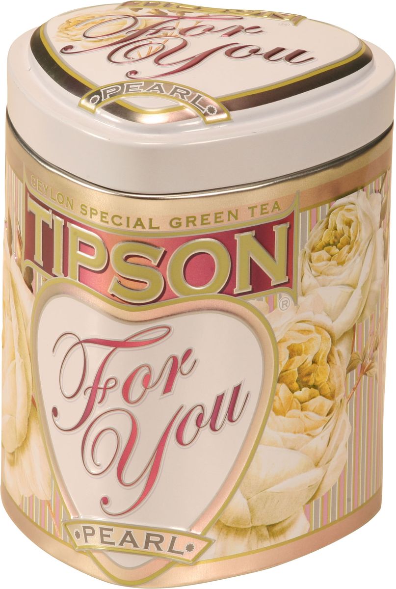 Tipson Pearl зеленый листовой чай, 75 г (жестяная банка)80042-00 Tipson Pearl зеленый листовой чай, 75 г (жестяная банка)80042-00Чай зелёный цейлонский байховый листовой Tipson Pearl с ароматами молока и розы.
