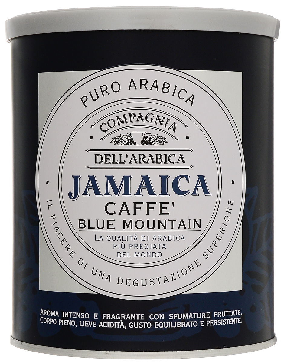 Compagnia DellArabica Jamaica Blue Mountain молотый кофе, 250 г (жестяная банка)8001684025626 Compagnia DellArabica Jamaica Blue Mountain молотый кофе, 250 г (жестяная банка)8001684025626Compagnia DellArabica Jamaica Blue Mountain заслуженно считается наиболее элитным из всех существующих сортов кофе. Жемчужина кофейной коллекции Compagnia DellArabica! Содержит в себе нотки Карибского рома, аромат драгоценной ванили, полутона миндаля и какао, а также деликатный намек на бархатный аромат дорого табака. Чтобы насладиться неповторимым вкусом молотого кофе от Compagnia DellArabica, вы можете приготовить его любым известным вам способом, даже просто залив кипятком в чашке!
