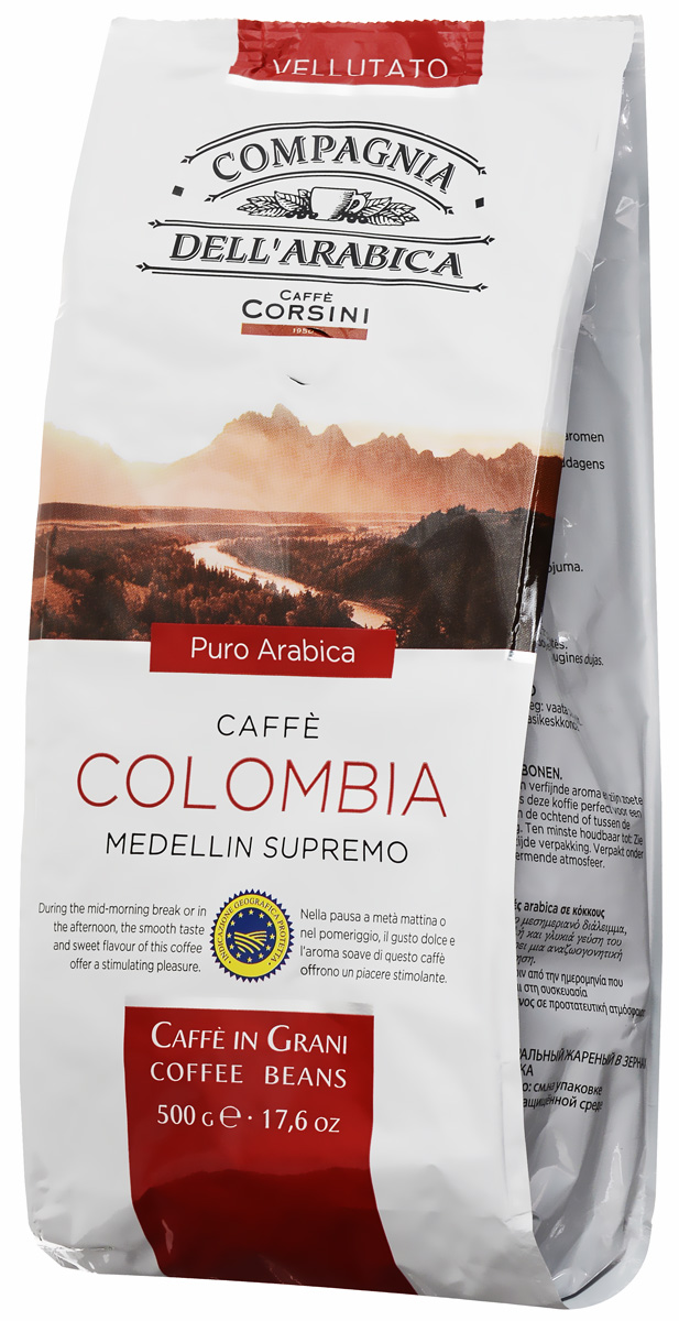 Compagnia DellArabica Colombia Medellin Supremo кофе в зернах, 500 г8001684011070 Compagnia DellArabica Colombia Medellin Supremo кофе в зернах, 500 г8001684011070Compagnia DellArabica Colombia Medellin Supremo - изящный и несравненный сорт с лучших плантаций Южной Америки. Это легкий кофе средней кислотности, с тонким, деликатным ароматом и слабым ореховым привкусом. Идеально подходит для приготовления эспрессо и напитков на его основе, любыми традиционными способами!