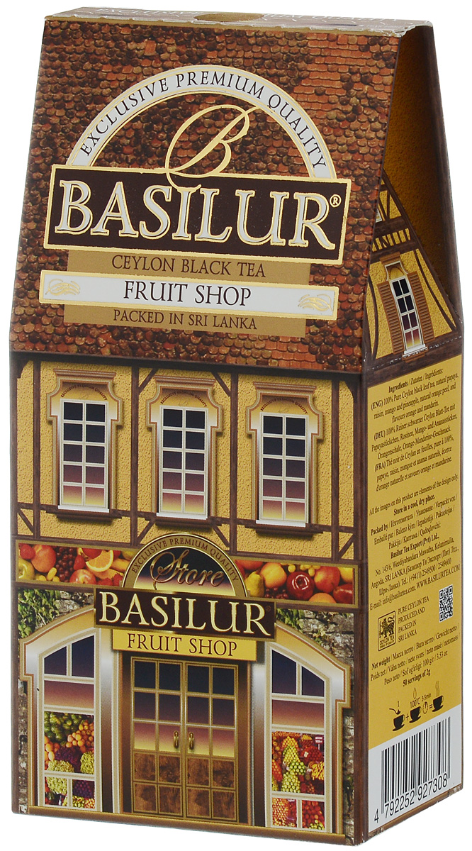 Basilur Fruit Shop черный листовой чай, 100 г71084-00 Basilur Fruit Shop черный листовой чай, 100 г71084-00Basilur Fruit Shop - черный байховый листовой чай с папайей, изюмом, манго и ананасом, а также цедрой апельсина и ароматами апельсина и мандарина. Этот напиток будет дарить вам фруктовое летнее настроение каждый день.