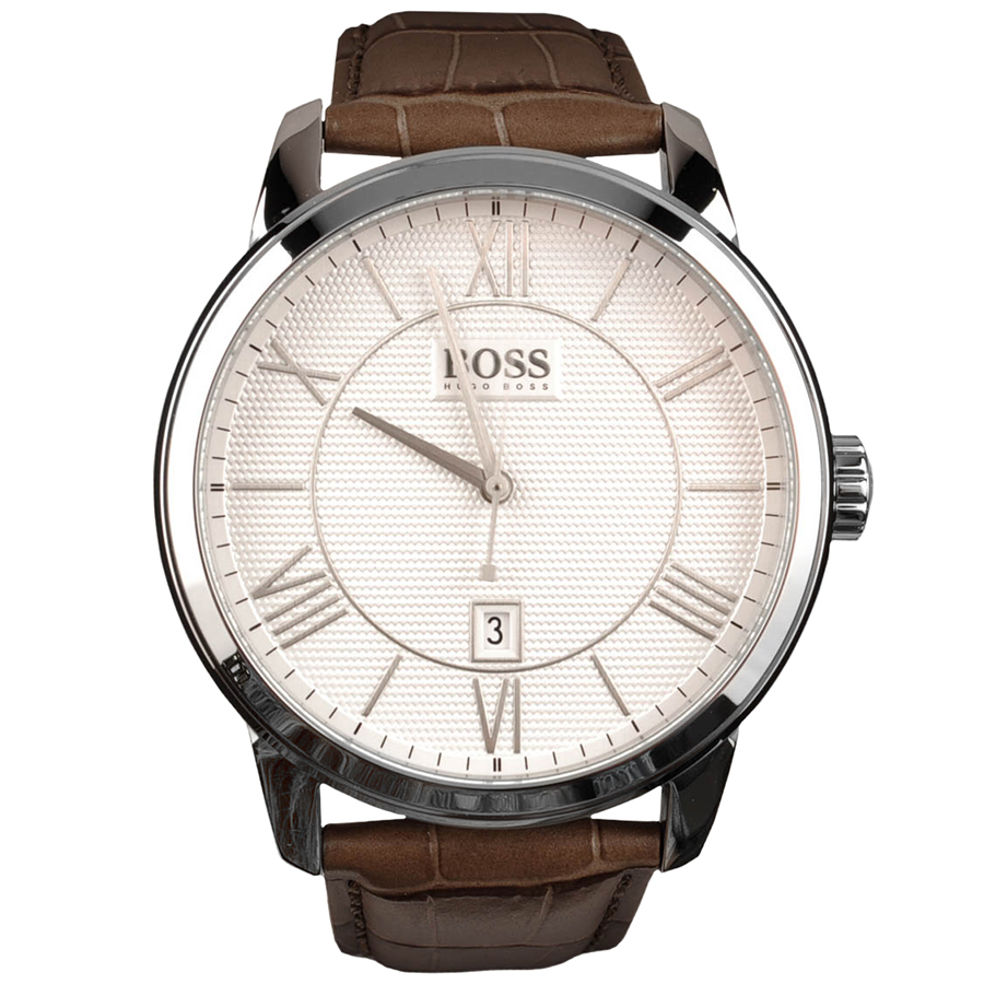 Часы наручные мужские Hugo Boss, цвет: стальной, коричневый. HB-153-26HB-153-26 Часы наручные мужские Hugo Boss, цвет: стальной, коричневый. HB-153-26HB-153-26Стильные мужские часы Hugo Boss WATCHES выполнены из нержавеющей стали, минерального стекла и натуральной кожи. Циферблат изделия оформлен символикой бренда. Часы оснащены полированным ударостойким корпусом, устойчивым к царапинам минеральным стеклом, индикатором даты, а также степенью влагозащиты 3 atm. Изделие дополнено ремнем из натуральной кожи с тиснением под рептилию и пряжкой, которая позволит максимально комфортно и быстро снимать и одевать часы. Изделие поставляется в фирменной упаковке. Часы Hugo Boss WATCHES подчеркнут мужской характер и отменное чувство стиля у их обладателя.