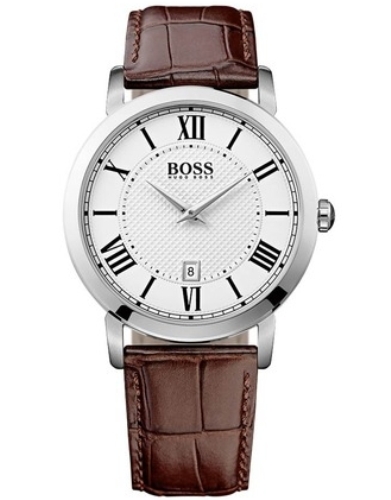 Часы наручные мужские Hugo Boss, цвет: стальной, коричневый. HB-153-08HB-153-08 Часы наручные мужские Hugo Boss, цвет: стальной, коричневый. HB-153-08HB-153-08Стильные мужские часы Hugo Boss WATCHES выполнены из нержавеющей стали, минерального стекла и натуральной кожи. Циферблат изделия оформлен символикой бренда. Часы оснащены полированным ударостойким корпусом, устойчивым к царапинам минеральным стеклом, индикатором даты, а также степенью влагозащиты 3 atm. Изделие дополнено ремнем из натуральной кожи с тиснением под рептилию и пряжкой, которая позволит максимально комфортно и быстро снимать и одевать часы. Изделие поставляется в фирменной упаковке. Часы Hugo Boss WATCHES подчеркнут мужской характер и отменное чувство стиля у их обладателя.