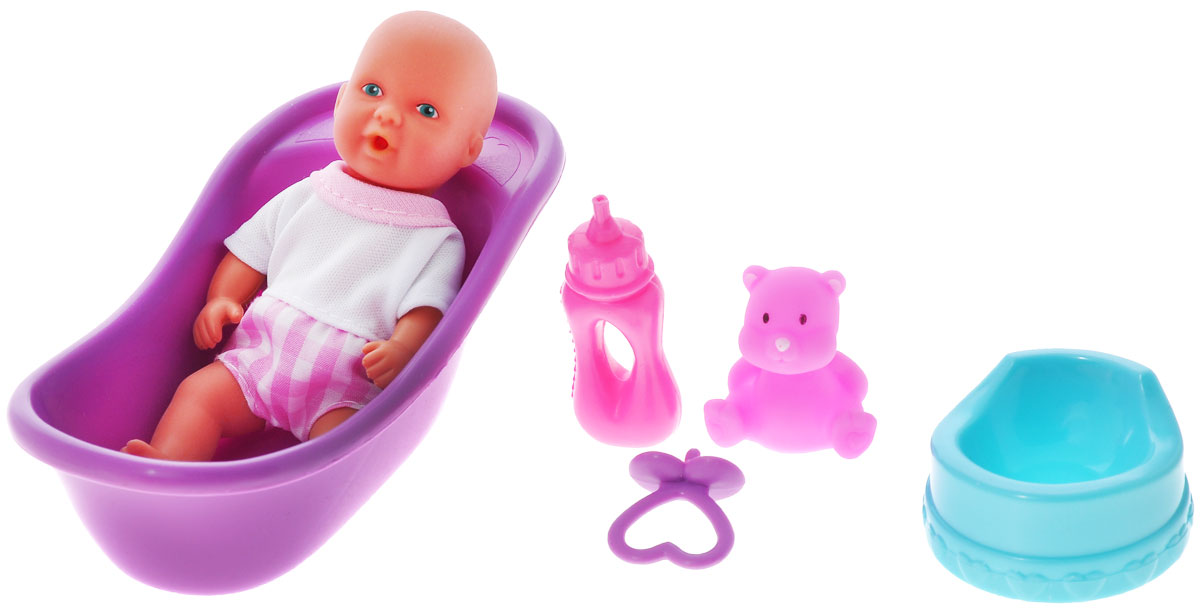 Simba Игровой набор Новорожденный5039806_ванна Simba Игровой набор Новорожденный5039806_ваннаИгровой набор Simba Новорожденный надолго займет внимание вашей малышки и подарит ей множество счастливых мгновений. Голова, руки и ноги куклы подвижны, во рту есть отверстие для бутылочки или соски. Одежда снимается. Кукла может пить и ходить на горшок. В комплекте с новорожденным прилагается ванна, горшок, бутылочка, соска и мишка. Благодаря играм с куклой, ваша малышка сможет развить фантазию и любознательность, овладеть навыками общения и научиться ответственности, а дополнительные аксессуары сделают игру еще увлекательнее. Порадуйте свою малышку таким прекрасным подарком!