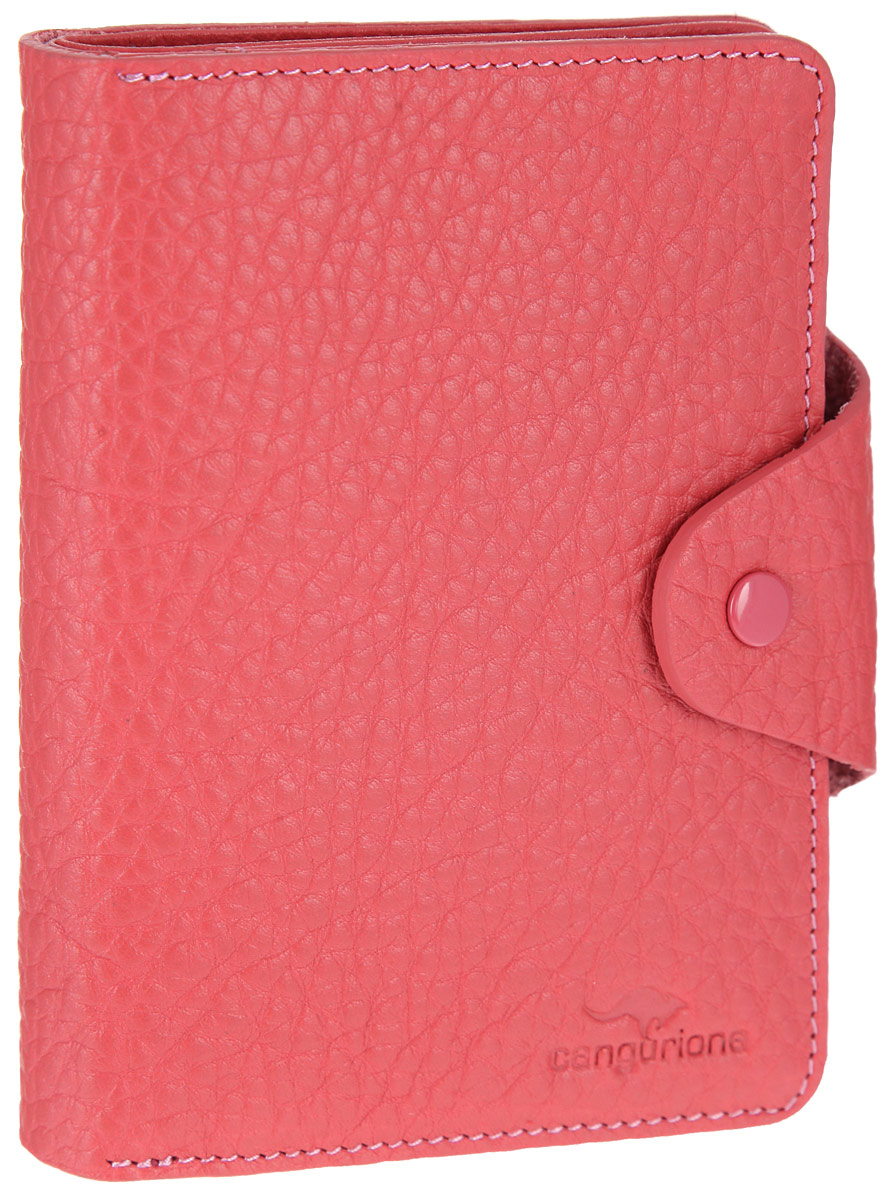 Портмоне женское Cangurione, цвет: розовый. 2135-010 F2135-010 F/Pink Портмоне женское Cangurione, цвет: розовый. 2135-010 F2135-010 F/PinkОригинальное женское портмоне Cangurione станет стильным аксессуаром, идеально подходящим вашему образу. Портмоне выполнено из натуральной кожи с фактурным тиснением и закрывается на клапан с кнопкой. Модель имеет лицевой накладной карман для мелочи, закрывающийся на клапан. Внутри одно отделение для купюр, два окошка с сеточкой для фото, восемь скрытых карманов и девять прорезей для пластиковых карт или визиток. Упаковано портмоне в фирменную коробку. Такое портмоне станет замечательным подарком человеку, ценящему качественные и практичные вещи.