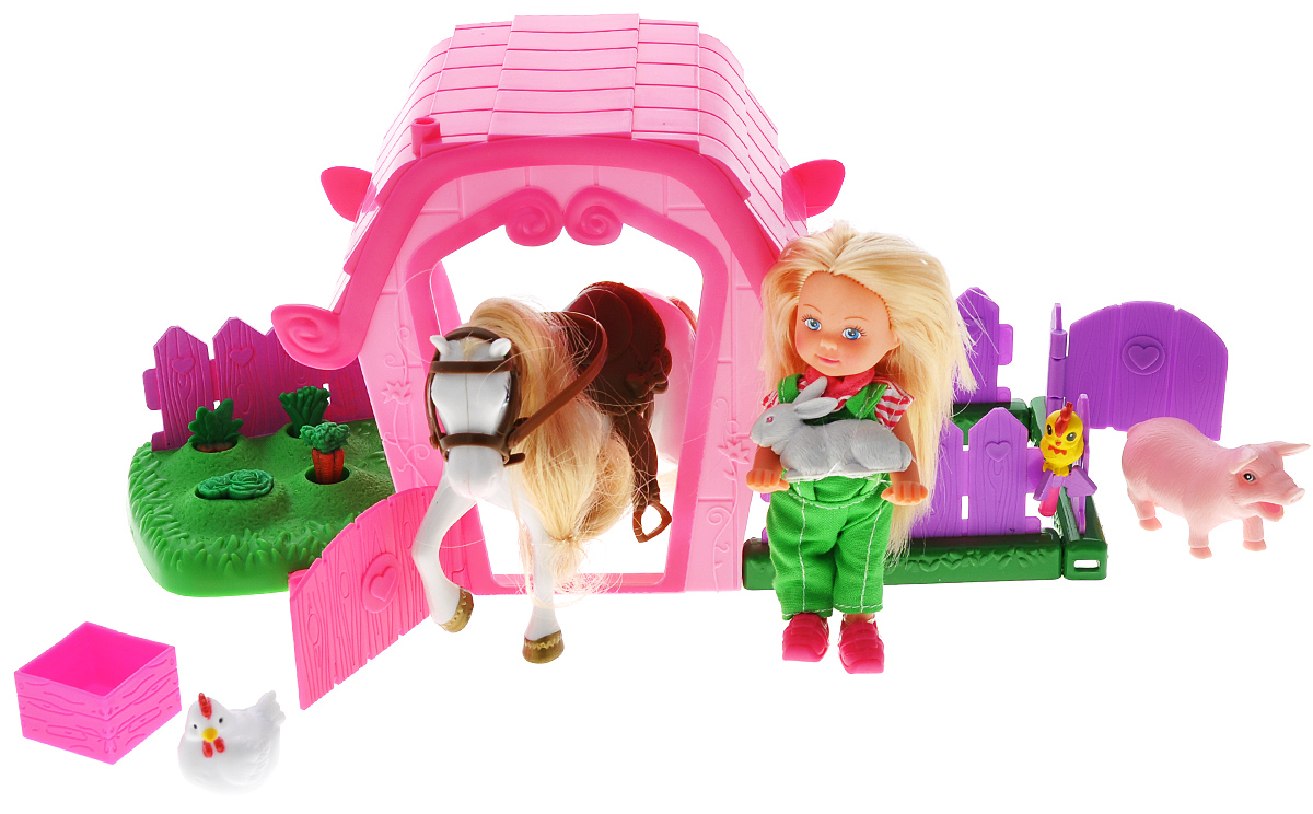Simba Игровой набор с мини-куклой Еви и ферма5733068 Simba Игровой набор с мини-куклой Еви и ферма5733068Игровой набор Еви и ферма не оставит равнодушной ни одну девочку. Крошка Еви теперь фермер! Куколка одета в зеленый комбинезон и полосатую кофточку. Вместе с ней на ферме живет белая лошадка с длинной гривой, кролик, поросенок и другие животные. У Еви подвижные ручки и ножки, голова поворачивается. Благодаря своей компактности, Еви можно брать в дальнее путешествие! Она не займет много места, а расставаться с ней не захочется! В набор входят животные, грядки с овощами, кукла, лошадь и ферма. Игровой набор Еви и ферма предназначен для развития маленьких девочек, ведь с данным набором можно ухаживать за своим огородом, кормить животных выращенными овощами и гулять с ними. Благодаря маленьким размерам элементов набора ваша малышка сможет брать его с собой на прогулку или в гости. Порадуйте ее таким замечательным подарком.