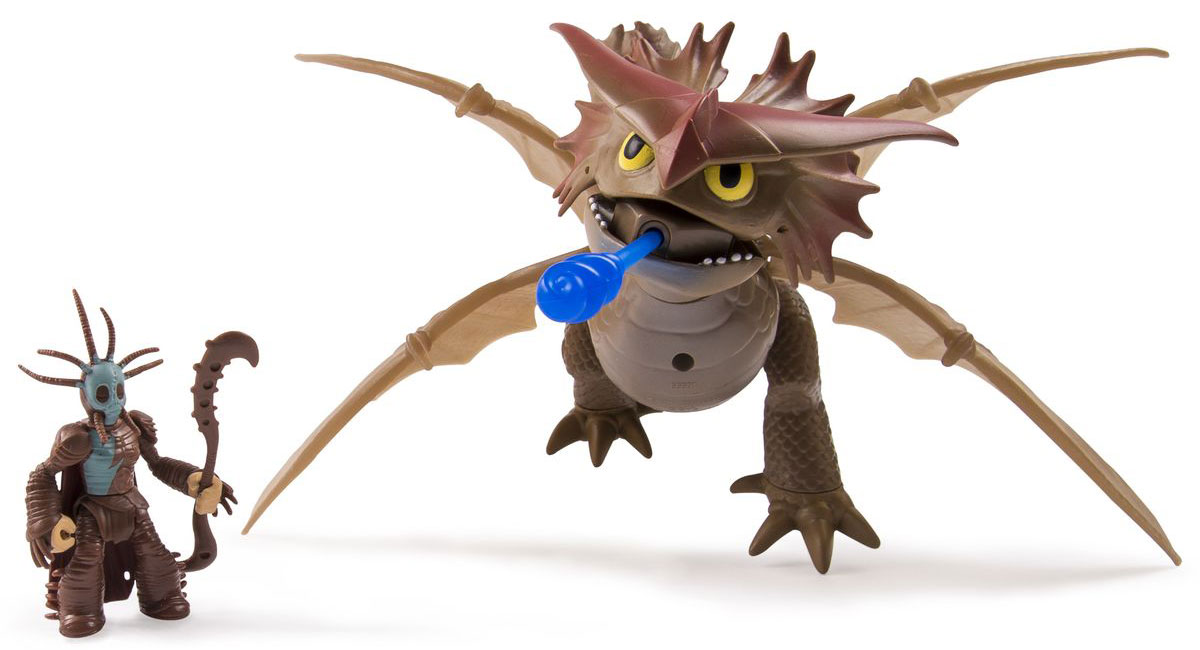Dragons Фигурка Дракон и всадник66601_20068598 Dragons Фигурка Дракон и всадник66601_20068598Фигурка Dragons непременно придется по душе вашему ребенку. Игрушка выполнена в виде дракона из популярного мультфильма Как приручить дракона. Подвижные крылья дракона сложены, когда он сидит и раскладываются для полета. Длина расправленного крыла 16 см. Дракон может стрелять зарядом, вылетающим из его пасти. Вместе с драконом имеется фигурка всадника с оружием. С драконом можно организовать настоящее сражение, ведь эти умелые бойцы снабжены всем необходимым для настоящей схватки с противником! Благодаря фигурке Dragons Timberjack ваш ребенок с удовольствием будет проигрывать любимые сцены из мультфильма или придумывать свои истории! Дизайн фигурок полностью повторяет внешний вид любимых персонажей мультфильма. Собери всю коллекцию героев и придумывай собственные приключения отважных викингов и их великолепных питомцев!