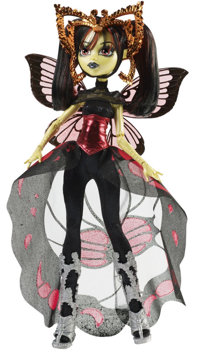 Monster High Кукла Луна МотьюзCHW64_CHW62 Monster High Кукла Луна МотьюзCHW64_CHW62Ученики школы Monster High отправляются в Boo York на празднование в честь Кристальной Кометы. Там они встречают новых друзей, которые пытаются найти себя в большом городе. Луна Мотьюз, дочь Человека-Мотылька, надела на торжественное мероприятие свой самый стильный наряд и неземные аксессуары. Она блистает в готическом платье, удачно дополненном ее очаровательными крылышками и ободком с усиками, а подставка и расческа помогут ей выглядеть безупречно на снимках. В комплекте: подставка, расческа и дневник с подробностями из жизни персонажей мультфильма, который сделает игру с куклой еще увлекательнее. . Руки и ноги куклы шарнирные, это позволяет придать ей разнообразные позы. Порадуйте поклонницу Монстер Хай удивительной новинкой в мире Школы Монстров, подарив ей куколку из серии Boo York.