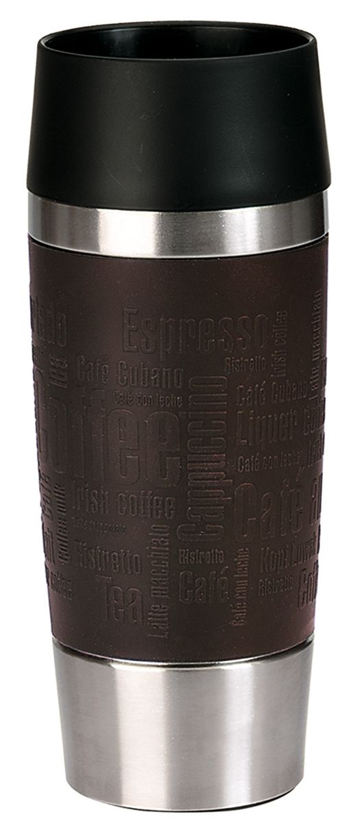 Термокружка Emsa Travel Mug, цвет: коричневый, стальной, 0,36 л513360 Термокружка Emsa Travel Mug, цвет: коричневый, стальной, 0,36 л513360Термокружка Emsa Travel Mug - это идеальный попутчик в дороге - не важно, по пути ли на работу, в школу или во время похода по магазинам. Вакуумная кружка на 100% герметична. Кружка имеет двустенную вакуумную колбу из нержавеющей стали, благодаря чему температура жидкости сохраняется долгое время. Кружку удобно держать благодаря покрытию Soft Touch из силикона. Изделие открывается нажатием кнопки. Пробка разбирается и превосходно моется. Дно кружки выполнено из силикона, что препятствует скольжению. Диаметр кружки по верхнему краю: 8 см. Диаметр дна кружки: 6,5 см. Высота кружки: 20,5 см. Сохранение холодной температуры: 8 ч. Сохранение горячей температуры: 4 ч.
