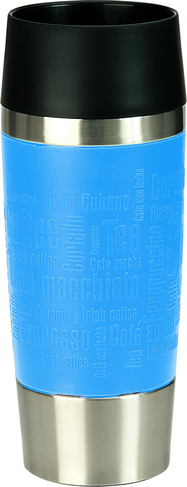 Термокружка Emsa Travel Mug, цвет: голубой, стальной, 0,36 л513552 Термокружка Emsa Travel Mug, цвет: голубой, стальной, 0,36 л513552Термокружка Emsa Travel Mug - это идеальный попутчик в дороге - не важно, по пути ли на работу, в школу или во время похода по магазинам. Вакуумная кружка на 100% герметична. Кружка имеет двустенную вакуумную колбу из нержавеющей стали, благодаря чему температура жидкости сохраняется долгое время. Кружку удобно держать благодаря покрытию Soft Touch из силикона. Изделие открывается нажатием кнопки. Пробка разбирается и превосходно моется. Дно кружки выполнено из силикона, что препятствует скольжению. Диаметр кружки по верхнему краю: 8 см. Диаметр дна кружки: 6,5 см. Высота кружки: 20,5 см. Сохранение холодной температуры: 8 ч. Сохранение горячей температуры: 4 ч.