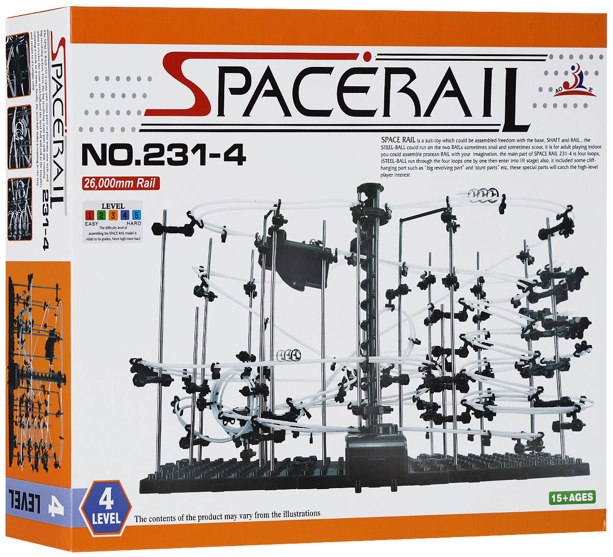 Space Rail Конструктор Уровень 4 231-4231-4 Space Rail Конструктор Уровень 4 231-4231-4Конструктор Space Rail - космическая трасса, представляет собой отличную пространственную головоломку, которая увлечет всю семью от мала до велика! Процесс сборки доставит удовольствие и детям, и родителям, а запуск космической трассы приведет всех в восторг. Вы сможете построить захватывающие дороги общей длиной до 26 метров и сами задать траектории, по которым стремительно будут проноситься металлические шарики. Это интереснейший аттракцион, напоминающий американские горки, за которым можно наблюдать часами. Комплект включает элементы для сборки модели, 4 металлических шарика и схематичную инструкцию, которая позволит собрать конструкцию правильно и быстро. Сборка конструктора поможет ребенку развить пространственное мышление и фантазию. Собранная модель станет изюминкой вашего дома и привлечет внимание окружающих. Вы и ваш ребенок сможете гордиться тем, что самостоятельно собрали такой аттракцион.