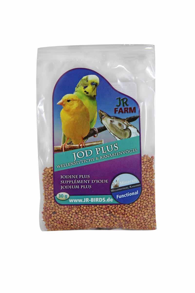 JR FARM 08422 Йод Плюс для волнистых попугаев и канареек 30г25547 JR FARM 08422 Йод Плюс для волнистых попугаев и канареек 30г25547Является важным источником йода, необходимым для здоровья щитовидной железы. Добавка разработана экспертами и изготовлена из качественных компонентов, которые регулярно исследуются в независимой лаборатории.