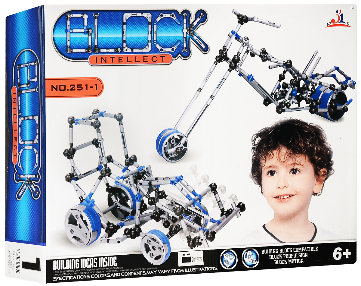 Intellect Block Конструктор Трактор251-1 Intellect Block Конструктор Трактор251-1Конструктор Intellect Block Трактор позволит вашему ребенку весело и с пользой провести время. Набор включает в себя 201 пластиковый элемент, с помощью которых можно собрать модель трактора, чоппера или выбрать другую из предложенных. Также в набор входит схематичная инструкция по сборке, которая поможет собрать ту или иную конструкцию правильно и быстро. Конструктор Intellect Block Трактор способствует развитию мелкой моторики рук, координации движений и усидчивости.