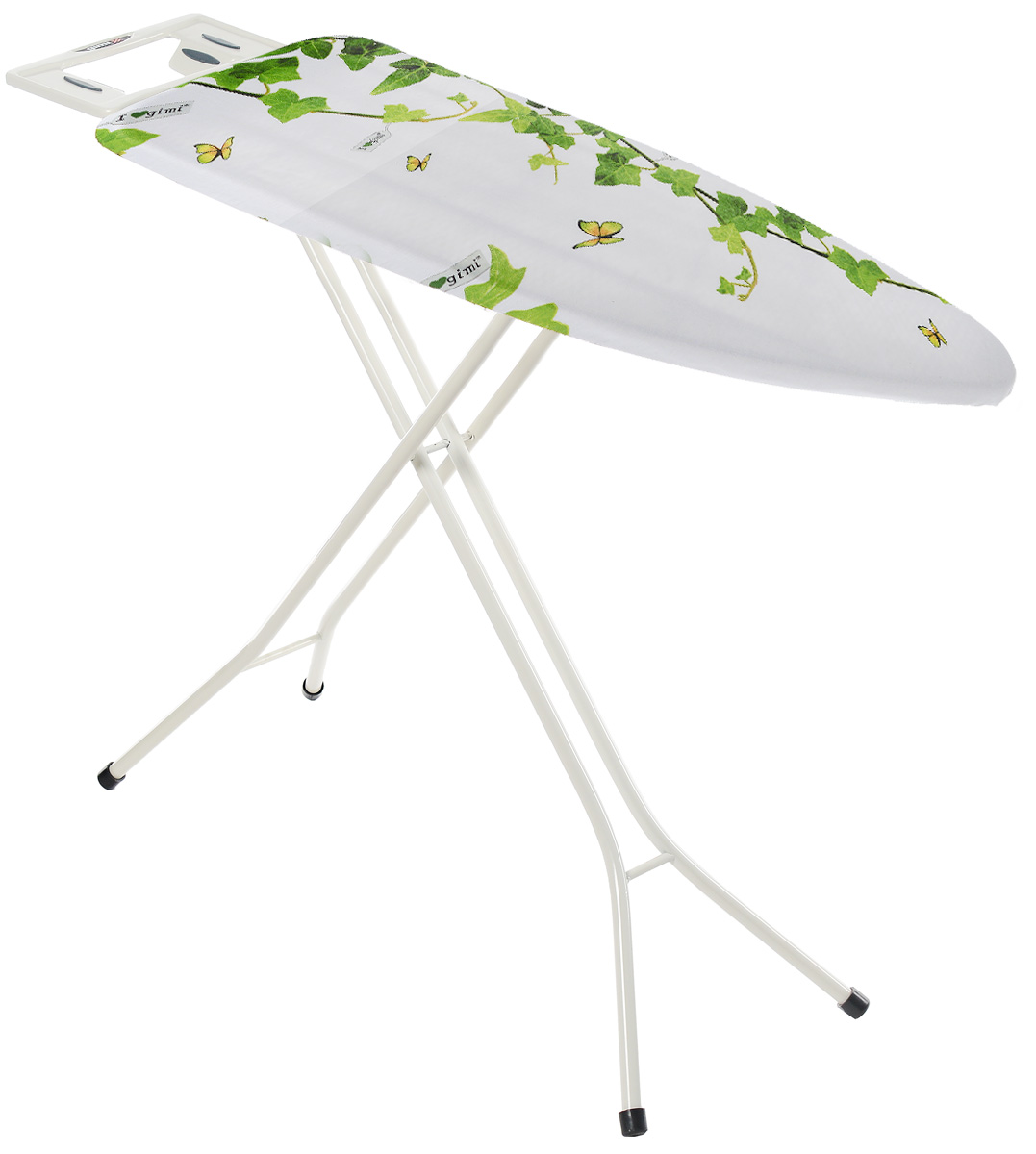 Доска гладильная Gimi Leo, цвет: белый, зеленый, 110 x 33 x 90 см 14100365_вьюнок14100365_вьюнок Доска гладильная Gimi Leo, цвет: белый, зеленый, 110 x 33 x 90 см 14100365_вьюнок14100365_вьюнокГладильная доска Leo имеет прочную раму прямоугольного профиля. Поверхность гладильной доски, выполненная в виде сетки, позволяет свободно пропускать пар от утюга. Рабочая поверхность обтянута чехлом из натурального хлопка с подкладкой из мольтона. Большая поверхность позволит вам без труда гладить не только рубашки, мужские брюки, но и постельное белье. Доска имеет специальное место для утюга. Ножки из крашеной стальной трубки снабжены прорезиненными накладками, которые предотвращают скольжение, что создает удобные условия для глажки, а также препятствуют образованию царапин на полу. Гладильная доска легко складывается и не занимает много места в сложенном состоянии, что делает ее удобной для хранения. Мольтон - французская тонкая шерстяная ткань, напоминающая фланель.