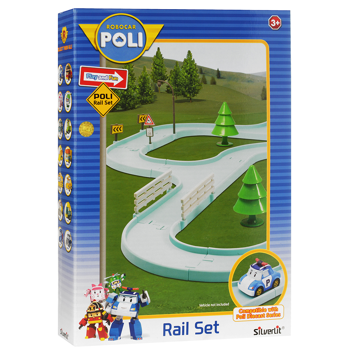 Robocar Poli Игровой набор Большой гоночный трек для металлических машинок83250 Robocar Poli Игровой набор Большой гоночный трек для металлических машинок83250Игровой набор Robocar Poli Большой гоночный трек для металлических машинок создан специально для маленьких гонщиков. В него входят 17 элементов для сборки трека, 2 ограждения, 4 дорожных знака, 2 елочки и 2 дорожных фонаря. Элементы набора выполнены из прочного пластика. Трек - это сборная дорога для игр с машинками на полу в комнате. В этом треке края дороги немного приподняты, благодаря чему машинки не вылетают с трассы. Трек собирается в одном из трех вариантов. В сборке поможет схематичная инструкция. Игровой набор познакомит малыша с правилами дорожного движения. Ваш ребенок будет в восторге от такого подарка! Машинки в комплект не входят.
