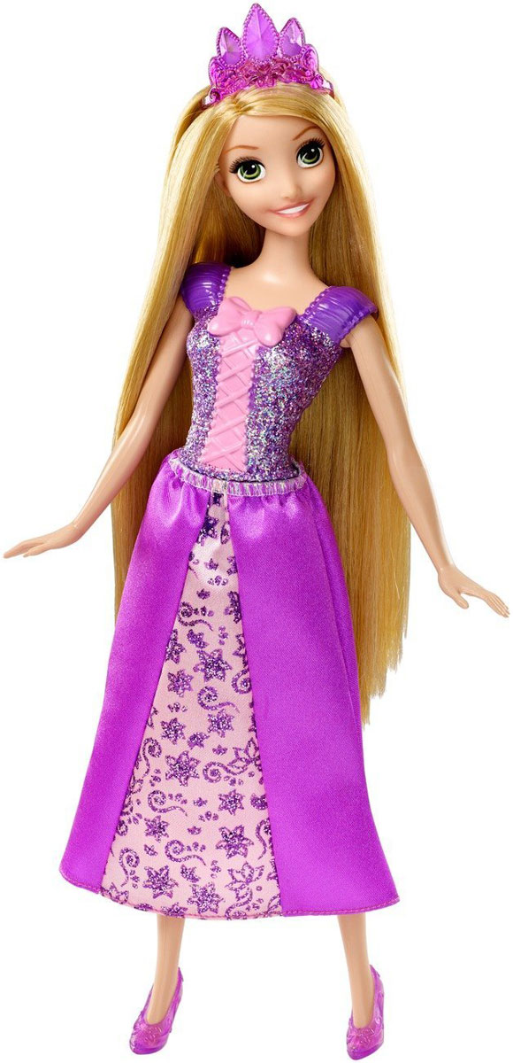 Disney Princess Кукла Принцесса Рапунцель цвет платья фиолетовый розовыйCFF68 Disney Princess Кукла Принцесса Рапунцель цвет платья фиолетовый розовыйCFF68Кукла Disney Принцесса Рапунцель станет отличным подарком для любой девочки. Принцессы всегда выглядят ослепительно. И это не шутки: ведь платье Рапунцель так ярко сияет! Наряд всеобщей любимцы состоит из пластикового фиолетового лифа, усыпанного блестками и украшенного розовым бантом и длинной текстильной юбки. Яркий наряд дополнен короной и полупрозрачными туфельками в тон юбки. Рапунцель в таком платье - просто красавица! Не забывайте расчесывать длинные волосы куклы, ведь к ним нужно проявлять особенное внимание. Рапунцель будет очень рада новой заботливой подружке, вместе с которой можно весело играть. Кукла произведена компанией Mattel, вот уже много десятилетий выпускающей сверхпопулярных Barbie. Рапунцель - это все та же классическая Барби, которая так нравится девочкам, с лицом, нарядом и аксессуарами принцессы из любимого мультика. Эта кукла создана для настоящей принцессы!