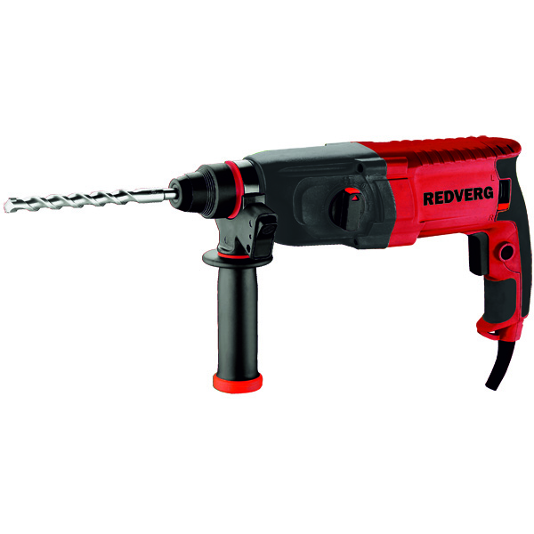 Перфоратор RD-RH650 RedVergRD-RH650 Перфоратор RD-RH650 RedVergRD-RH650Трехрежимный перфоратор предназначен для сверления с ударом/без удара в кирпиче, камне, бетоне диаметром до 23 мм, небольших объемов долбления при штроблении различных углублений в каменных и бетонных конструкциях. Преимущества перфоратора RD-RH650 RedVerg: 3 рабочих режима - сверление/сверление с ударом/долбление, позволяют подобрать оптимальные режимы для выполнения различных работ. Предохранительная муфта отключает вращение бура в перфораторе при его заклинивании. Поворотный механизм реверса обеспечивает полную мощность как при правом, так и при левом вращении. доп. рукоятка, коробка.
