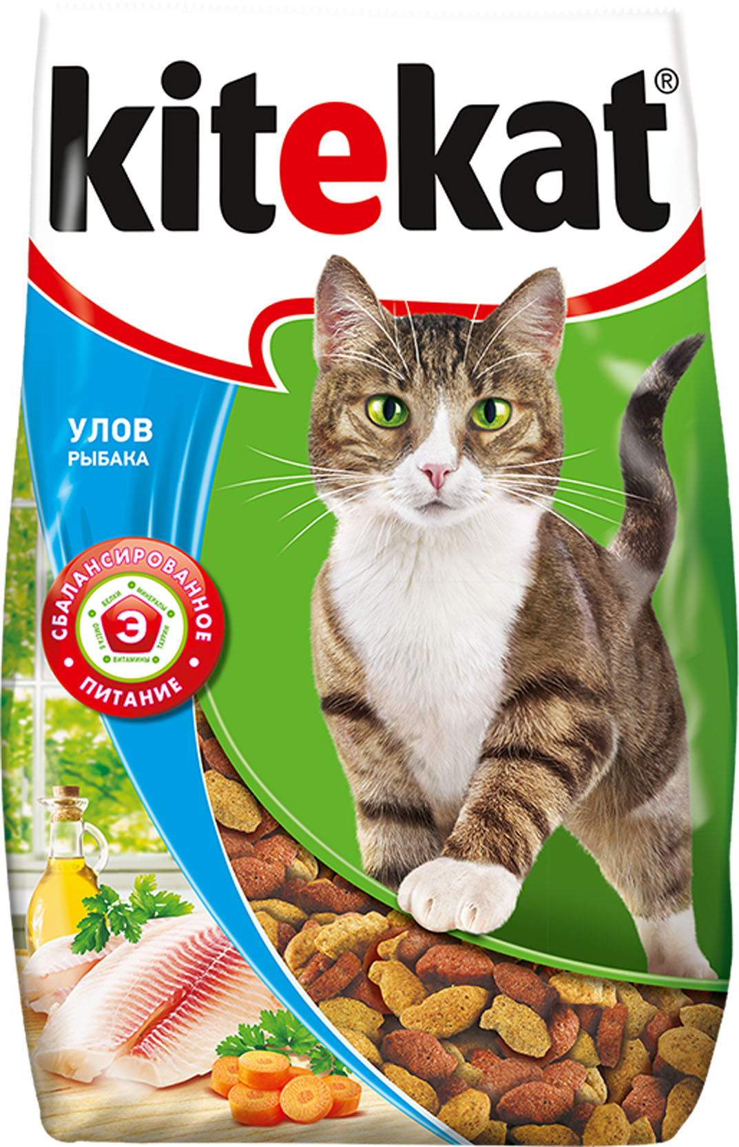 Корм сухой для кошек Kitekat, улов рыбака, 800 г40430 Корм сухой для кошек Kitekat, улов рыбака, 800 г40430Сухой корм Kitekat - это специально разработанная еда для кошек с оптимально сбалансированным содержанием белков, витаминов и микроэлементов. Уникальная формула Kitekat включает в себя все необходимые для здоровья компоненты: - белки - для поддержания мышечного тонуса, силы и энергии; - жирные кислоты - для здоровой кожи и блестящей шерсти; - кальций, фосфор, витамин D - для крепости костей и зубов; - таурин - для остроты зрения и стабильной работы сердца; - витамины и минералы, натуральные волокна - для хорошего пищеварения, правильного обмена веществ, укрепления здоровья. Корм Kitekat идеально подходит для вашего любимца как надежный источник жизненных сил. Товар сертифицирован.