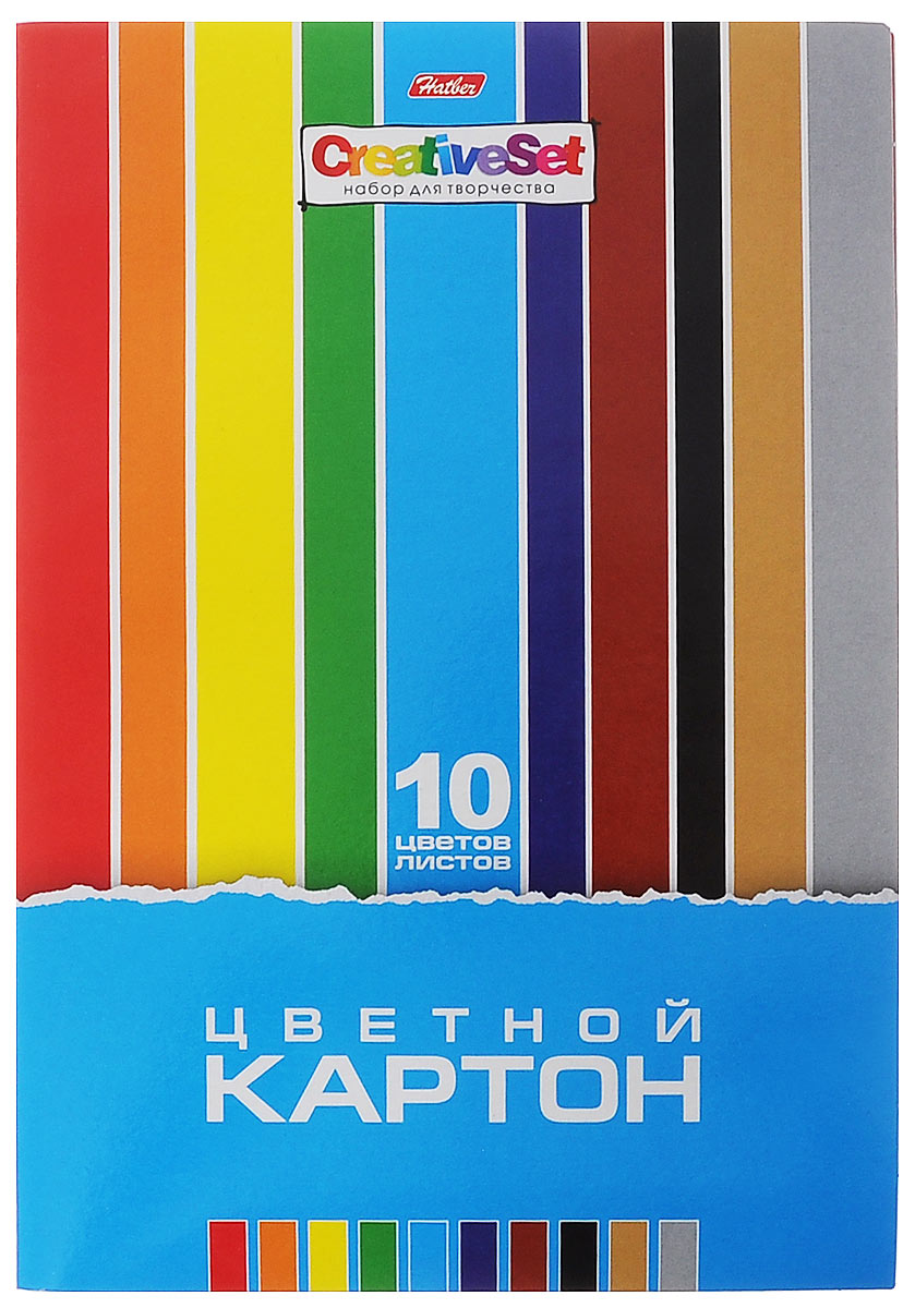 Hatber Картон цветной Creative Set, 10 листов10Кц4_05809 Hatber Картон цветной Creative Set, 10 листов10Кц4_05809Картон Hatber Creative Set позволит вашему ребенку создавать всевозможные аппликации и поделки. Набор состоит из десяти листов картона 10 разных цветов с полуглянцевым покрытием формата А4. Картон упакован в оригинальную картонную папку, на ее внутренней стороне расположена раскраска c изображением ракеты, спутников и звезд. Создание поделок из картона поможет ребенку в развитии творческих способностей. Рекомендуемый возраст: от 6 лет.
