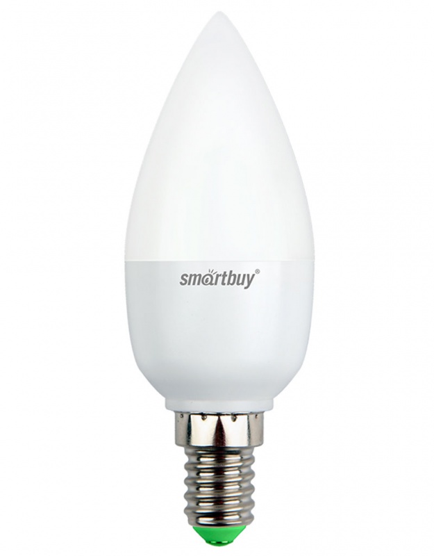 Лампа светодиодная Smartbuy, C37, холодный свет, цоколь Е14, 5 ВтSBL-C37-05-40K-E14 Лампа светодиодная Smartbuy, C37, холодный свет, цоколь Е14, 5 ВтSBL-C37-05-40K-E14Светодиодная лампа Smartbuy C37 - энергосберегающая лампа общего или декоративного освещения, подходит для замены стандартных ламп накаливания и галогенных. Благодаря своей экономичности, длительному сроку службы и экологичности светодиодные лампы выгодно отличаются от своих предшественников. Колба лампы выполнена в форме свечи. Поверхность колбы матовая. Лампа С37 повторяет форму и размеры стандартных ламп типа свеча и идеально подходит к любому светильнику, в котором используются данные типы ламп. В светодиодных лампах серии C37 применяются высокоэффективные светодиоды, обеспечивающие эффективность до 80 лм/Вт. При этом коэффициент цветопередачи ламп обеспечивается на уровне Ra>80. Особенности: - Хорошая цветопередача. - Отсутствие мерцания обеспечивает меньшую утомляемость глаз. - Высокоэффективный драйвер обеспечивает стабильную работу. - Устойчивость к механическому воздействию. - Большой срок службы - 30 000 часов работы. ...