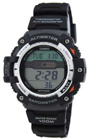 Часы наручные Casio, цвет: черный. SGW-1000-1ASGW-1000-1A Часы наручные Casio, цвет: черный. SGW-1000-1ASGW-1000-1AНаручные часы Casio произведены опытными специалистами из материалов самого высокого качества на базе новейших технологий. Часы прошли тщательную проверку и контроль качества. Часы оснащены кварцевым механизмом. Корпус выполнен из высококачественной нержавеющей стали с пластиковыми вставками. Дисплей часов защищен минеральным стеклом, устойчивым к появлению царапин и подсвечивается светодиодом, функция автоподсветки освещает циферблат при повороте часов к лицу. Ремешок часов выполнен из полимерного материала и оснащен застежкой-пряжкой. Часы имеют дополнительные функции: мировое время, индикатор даты, цифровой компас, барометр, термометр, альтиметр, секундомер, таймер, будильник. Модуль часов рассчитан на работу при низких температурах. Часы укомплектованы паспортом с подробной инструкцией и упакованы в оригинальную фирменную коробку. Характеристики: Длина ремешка (с учетом корпуса): 25 см. Ширина ремешка: 2 см. Диаметр...