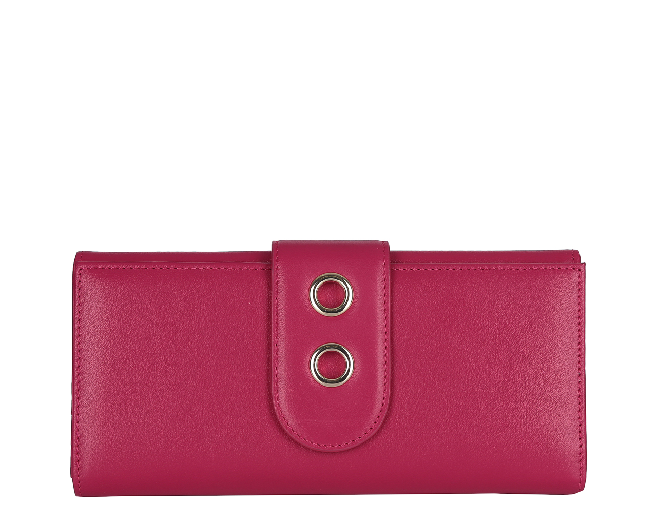 Кошелек женский Leo Ventoni, цвет: фуксия. L330873L330873 fuchsia Кошелек женский Leo Ventoni, цвет: фуксия. L330873L330873 fuchsiaОригинальный кошелек Leo Ventoni выполнен из натуральной кожи и оформлен металлической фурнитурой. Внутренняя часть изделия выполнена из текстиля и натуральной кожи. Изделие закрывается клапаном и хлястиком на кнопку. Внутри кошелек содержит два отделения для купюр, отделение для монет на застежке-молнии, три открытых кармана для мелких бумаг и чеков, двадцать два кармашка для кредитных карт или визиток, два кармашка с прозрачными окошками из мягкого пластика. Стильный кошелек Leo Ventoni станет отличным подарком для человека, ценящего качественные и практичные вещи.
