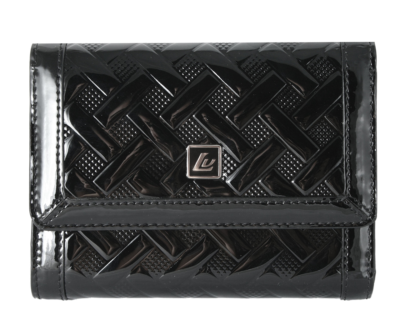 Кошелек женский Leo Ventoni, цвет: черный. L330421L330421-nero Кошелек женский Leo Ventoni, цвет: черный. L330421L330421-neroЭлегантный кошелек Leo Ventoni выполнен из натуральной лакированной кожи с декоративным тиснением и оформлен металлической фурнитурой с символикой бренда. Внутренняя часть изделия выполнена из текстиля и натуральной кожи. Изделие закрывается на кнопку. Внутри предусмотрено пять накладных карманов, четыре кармашка для кредитных карт или визиток, один из которых с прозрачной вставкой из пластика, три отделения для купюр. Снаружи, в тыльной стенке кошелька расположен врезной карман на молнии. Стильный кошелек Leo Ventoni станет отличным подарком для человека, ценящего качественные и практичные вещи.