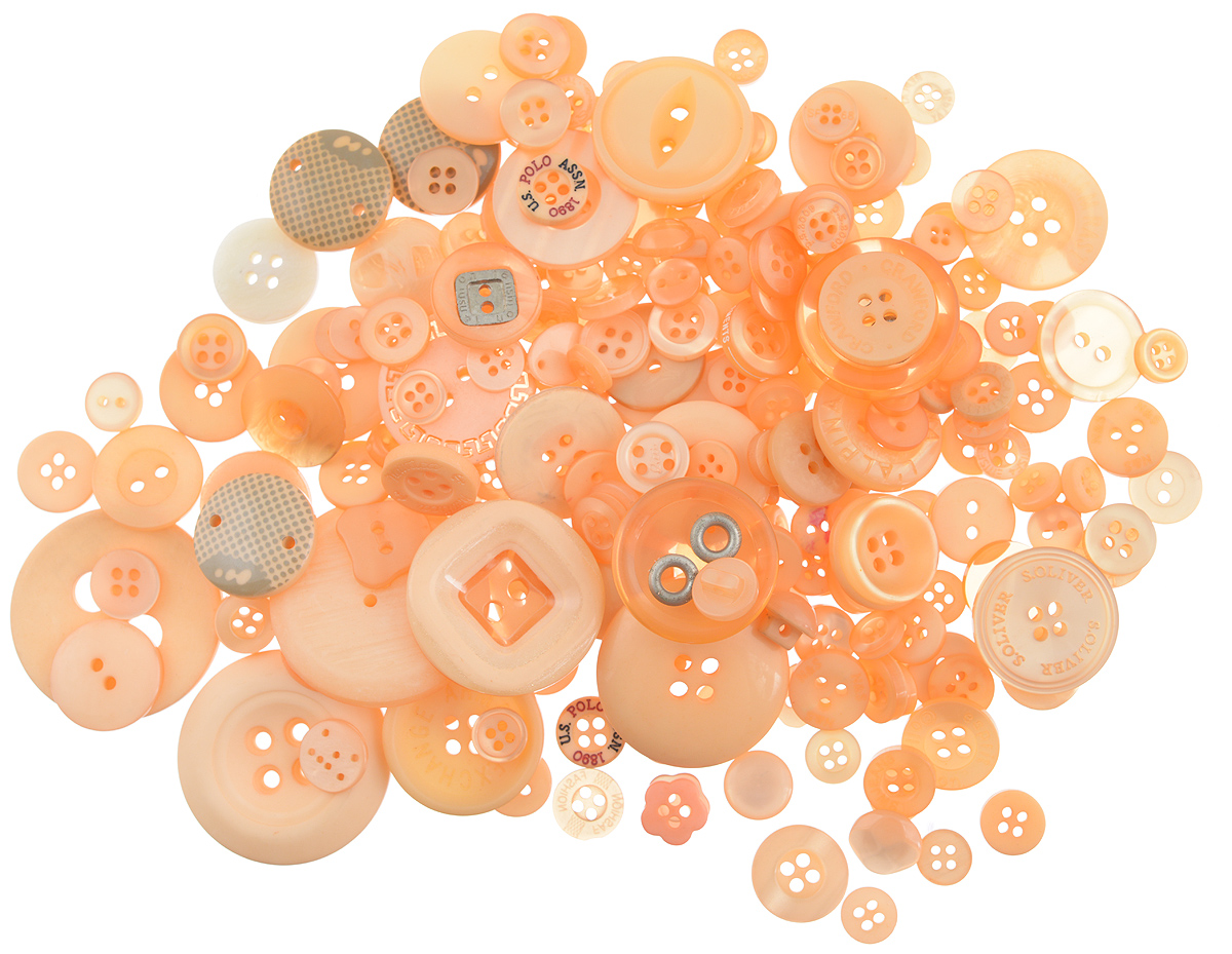 Пуговицы декоративные Buttons Galore & More Button Jars, цвет: оранжевый, 115 г. 77088827708882_Оранжевый Пуговицы декоративные Buttons Galore & More Button Jars, цвет: оранжевый, 115 г. 77088827708882_ОранжевыйНабор пуговиц для творчества и декорирования одежды Buttons Galore & More Button Jars изготовлен из высококачественного пластика. В набор входят пуговицы различных размеров и с разным количеством отверстий. Такие пуговицы подходят для любых видов творчества: скрапбукинга, декорирования, шитья, изготовления кукол, а также для оформления одежды. С их помощью вы сможете украсить открытку, фотографию, альбом, подарок и другие предметы ручной работы. Пуговицы имеют оригинальный и яркий дизайн. Средний диаметр пуговиц: 1,7 см.